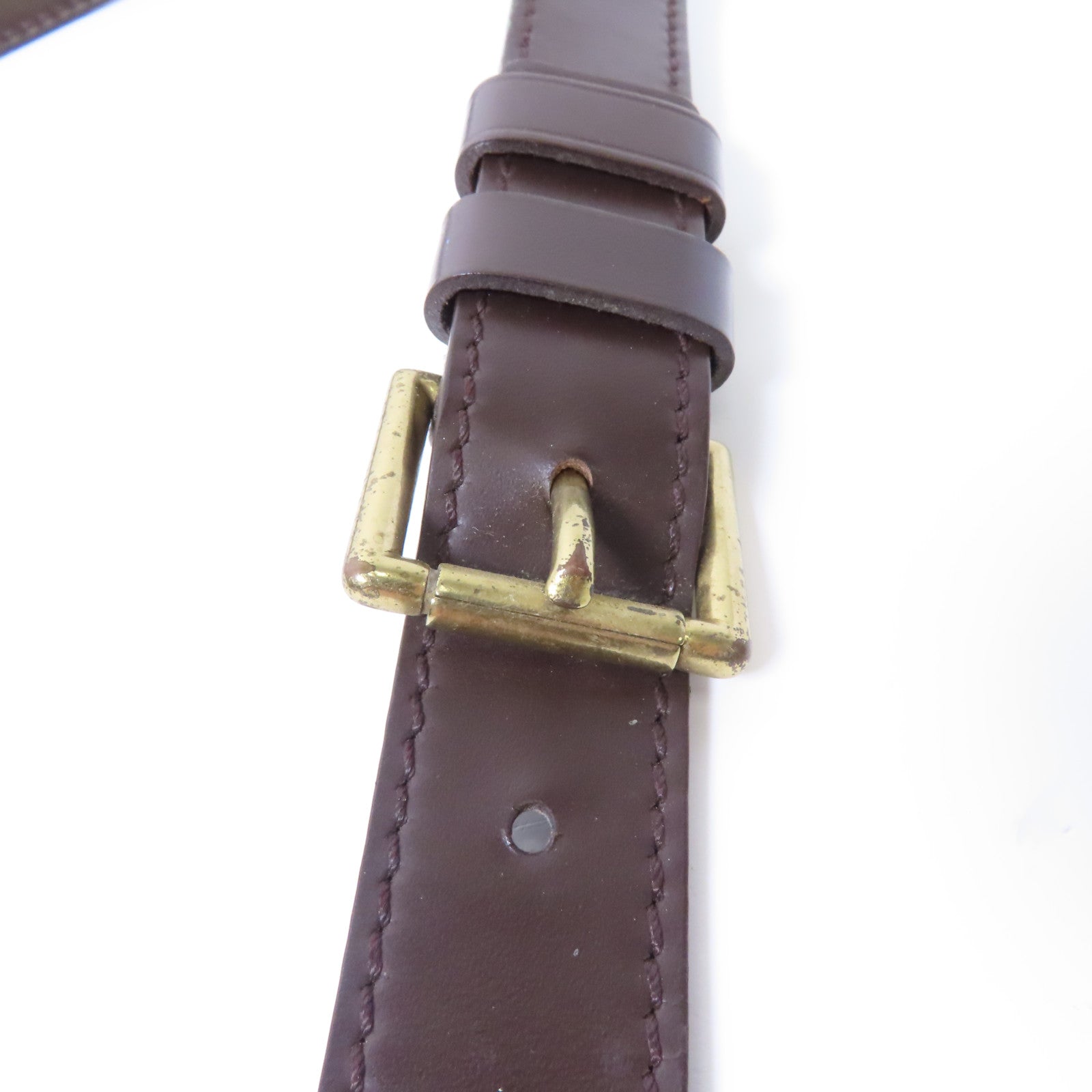 LOUIS VUITTON Damier Ebene Portobello金扣肩背袋啡色