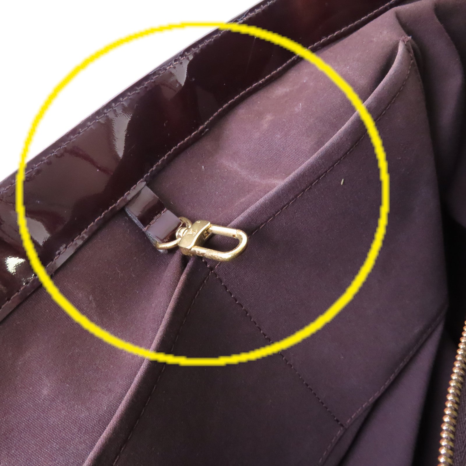 LOUIS VUITTON 【激減優惠】Monogram Vernis Wilshire GM Hand Bag金扣手挽袋酒紅色