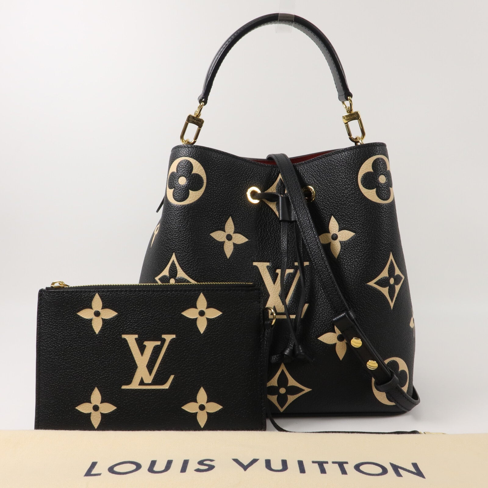 LOUIS VUITTON Monogram Empreinte Bicolor Neo Noe MM手挽肩背兩用袋