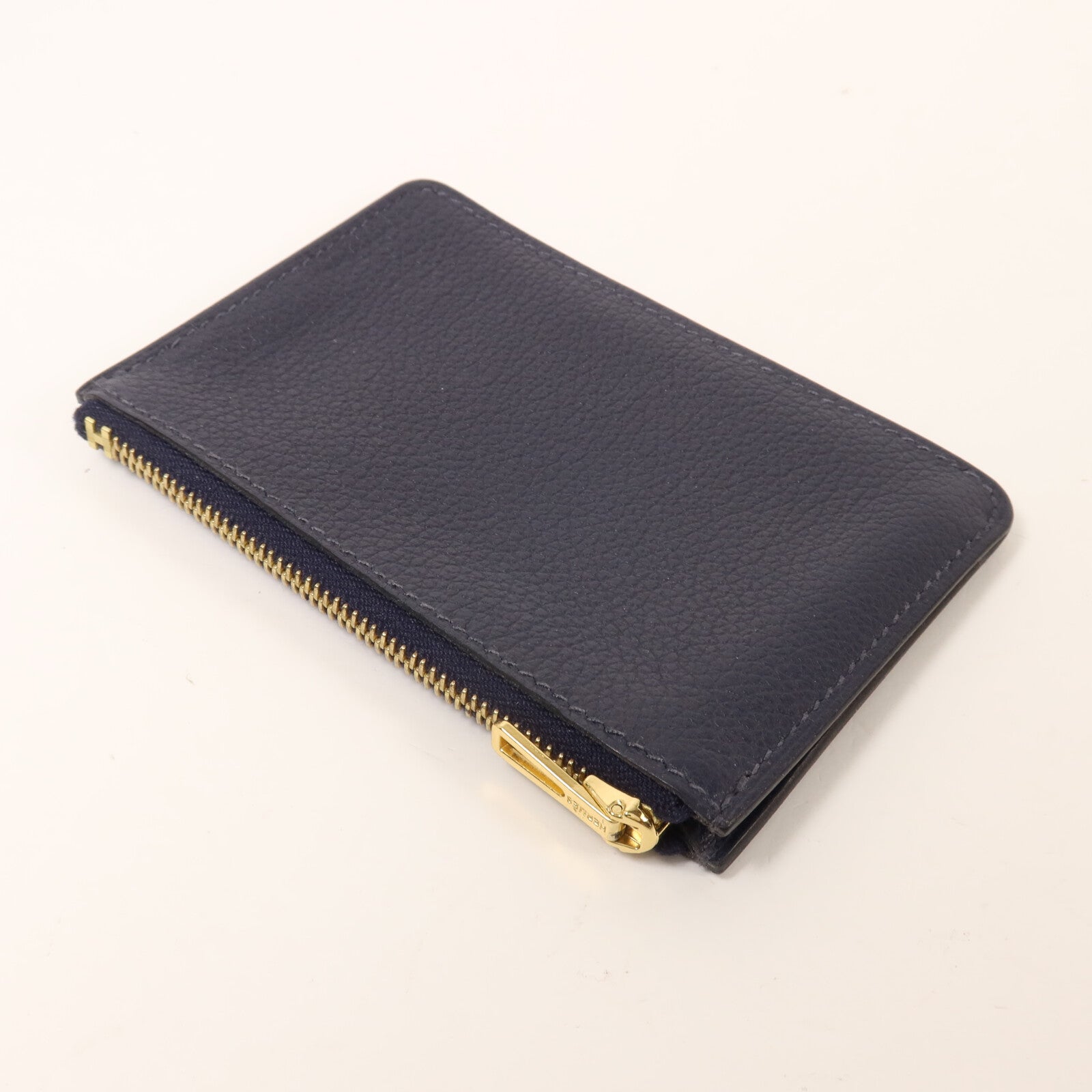 HERMES Evercolor皮革Roulis Slim Wallet錢包Bleu Nuit