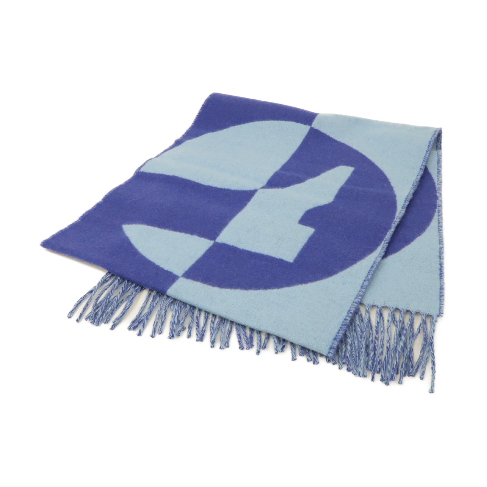 HERMES 【激減優惠】Cashmere Scarf圍巾藍色