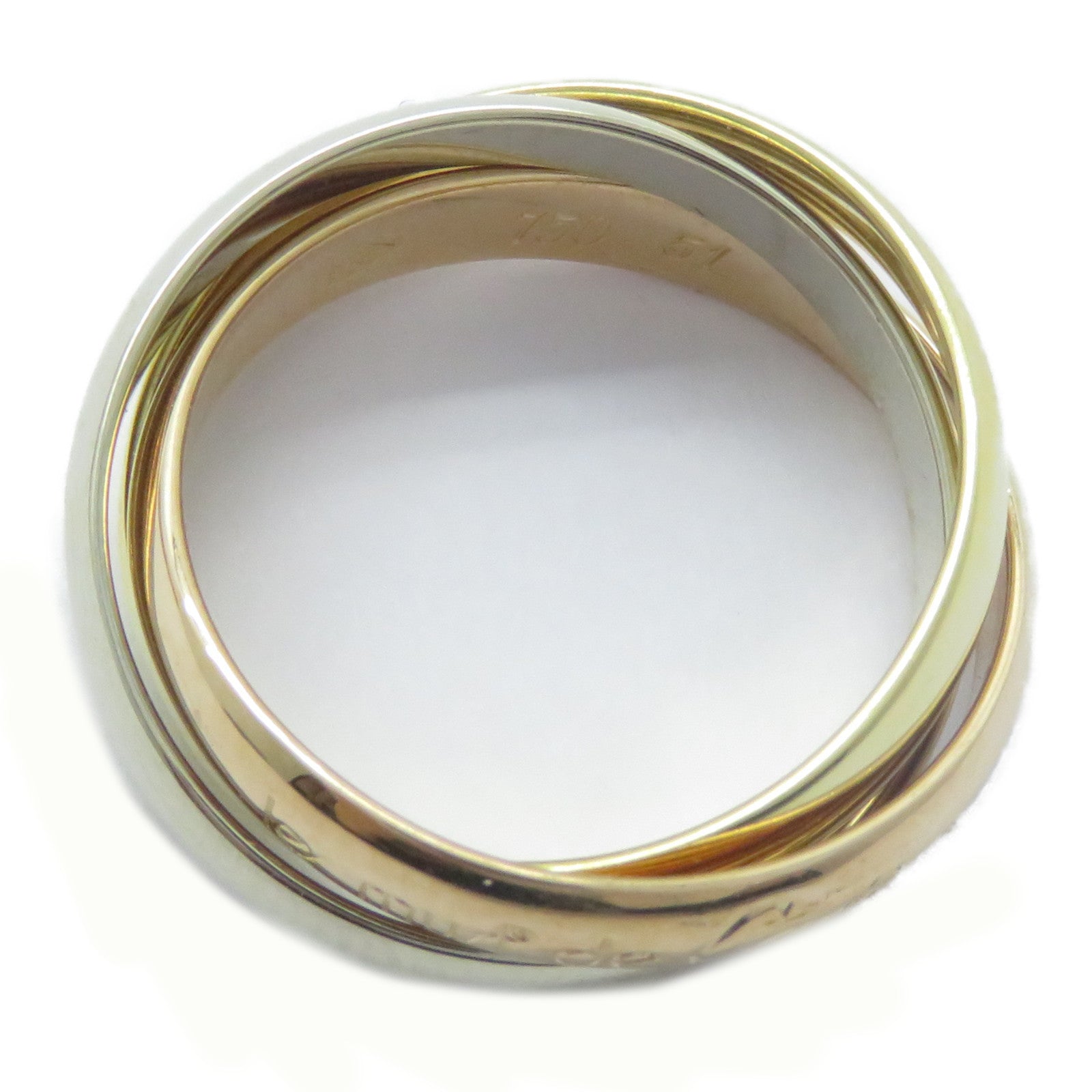 CARTIER 18K黃金/白金/玫瑰金Les Must De Trinity戒指Cartier#51/US#6