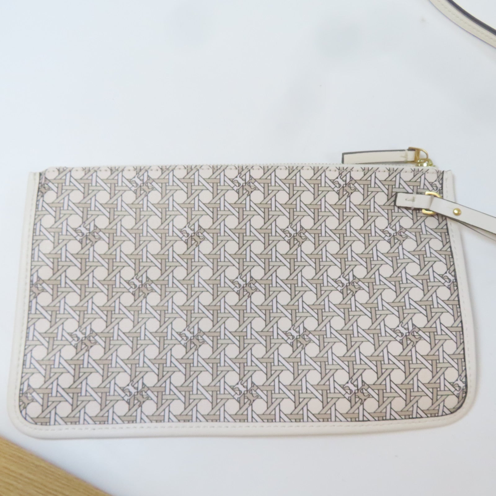 Tory Burch 塗層帆布Tote Bag金扣手挽袋米色