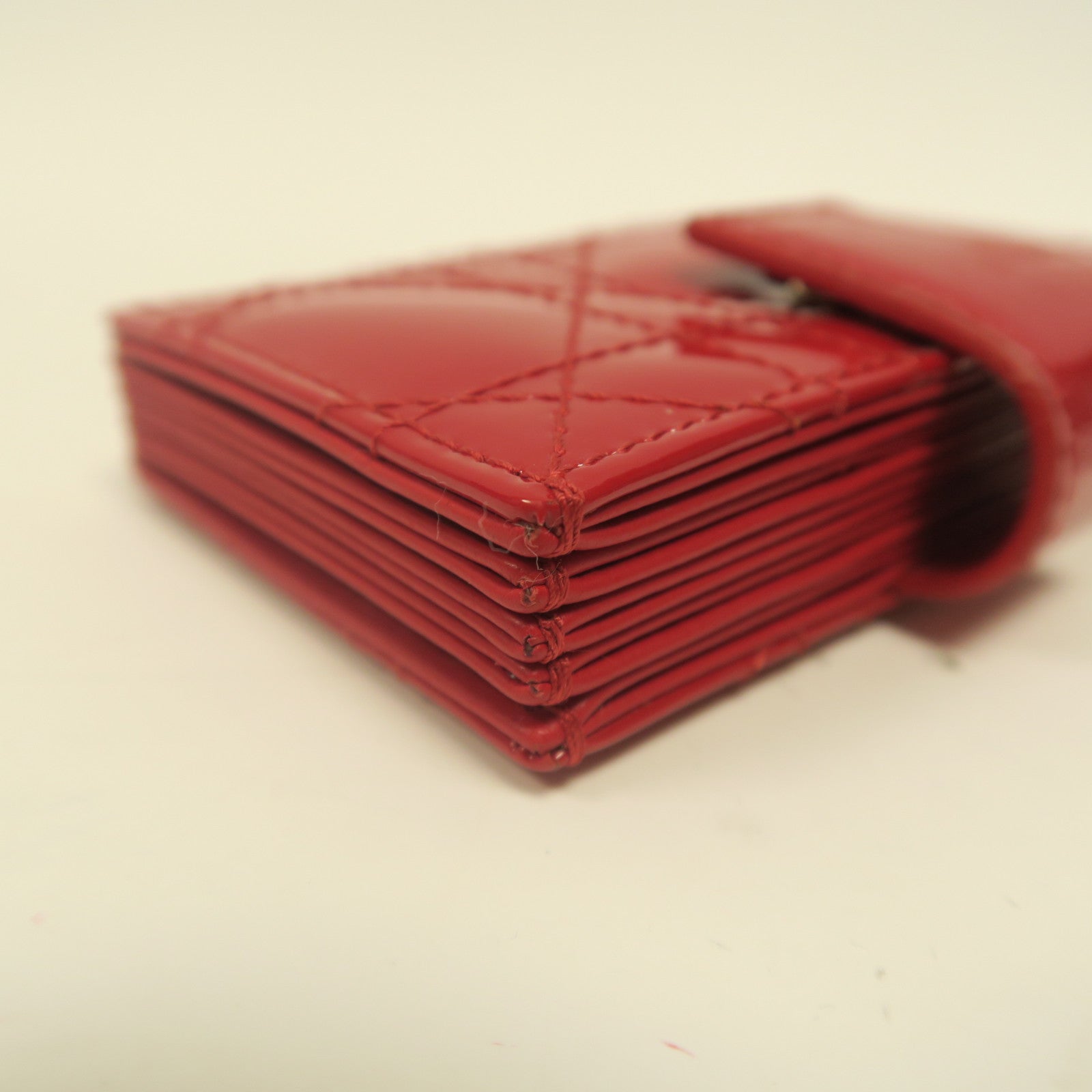 Dior 【激減優惠】漆皮皮革Card Case金扣卡片套紅色