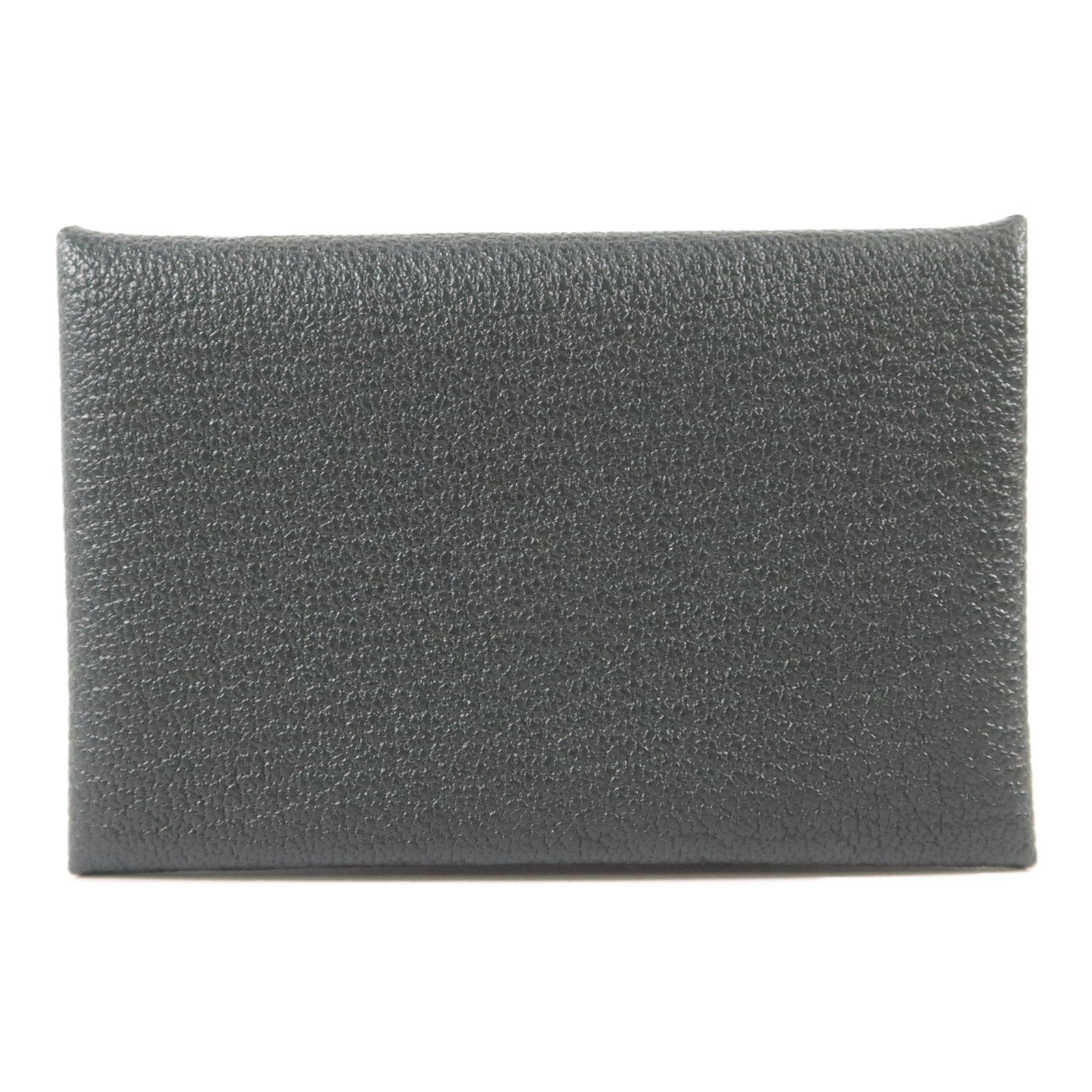 HERMES Chevre皮革Calvi Card Case卡片套Noir/Mauve Sylvestre