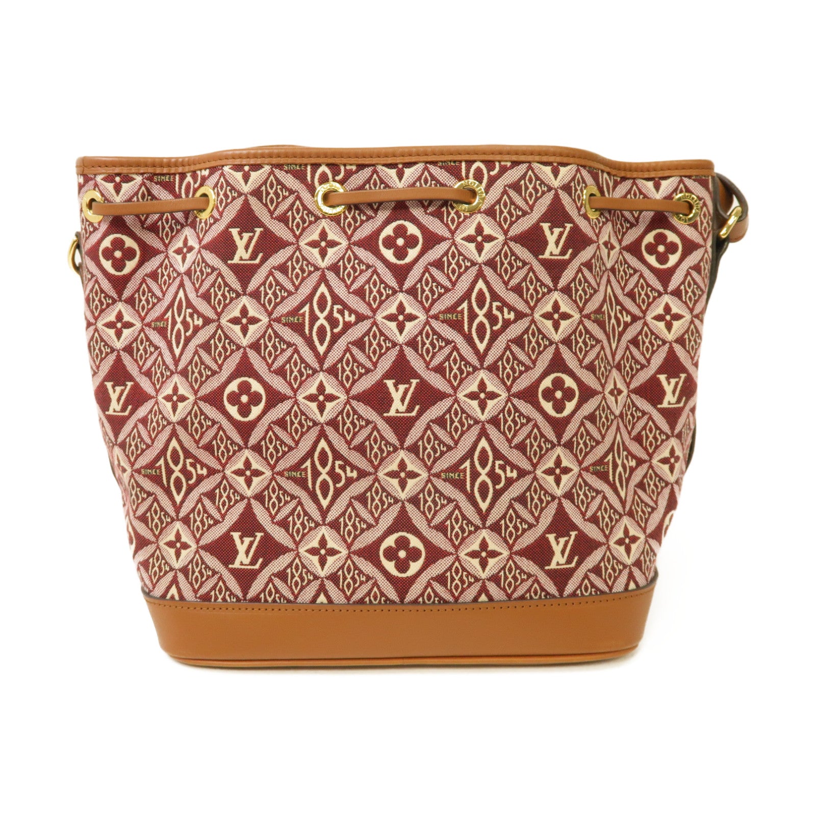 LOUIS VUITTON 【激減優惠】Monogram Jacquard 1854 Petit Noe金扣肩背袋紅色