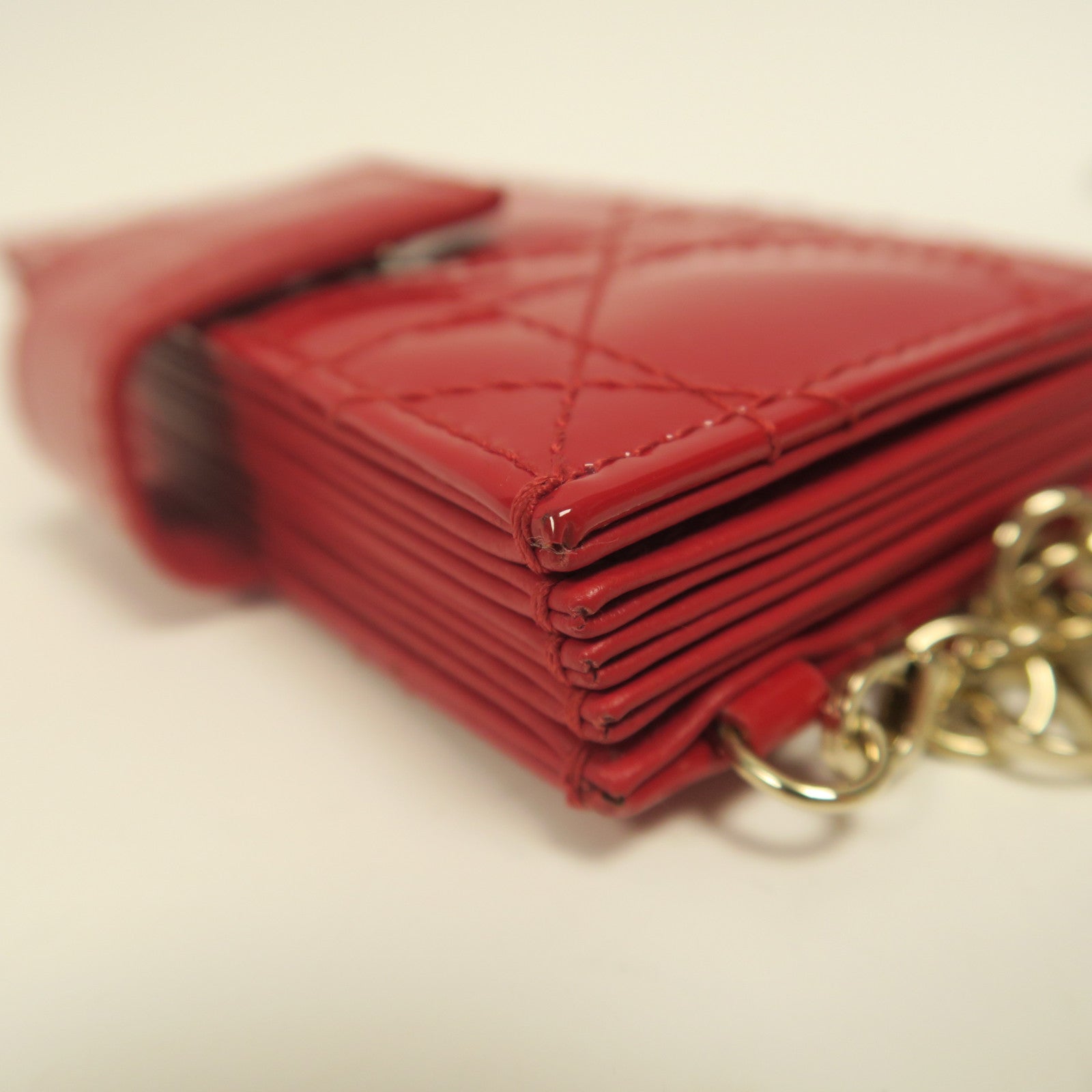 Dior 【激減優惠】漆皮皮革Card Case金扣卡片套紅色