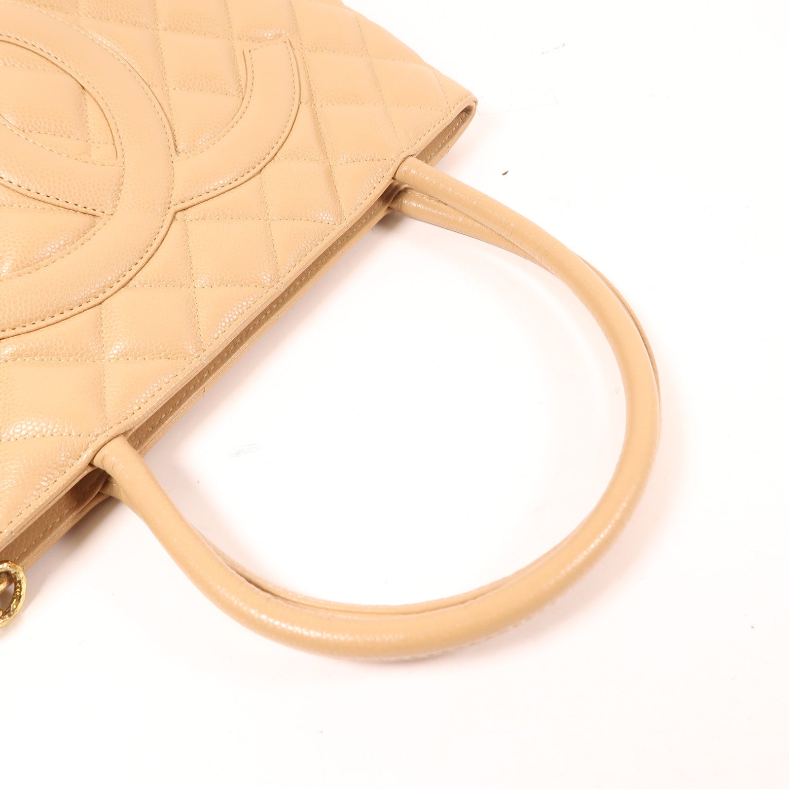 CHANEL 牛皮皮革Medallion Tote Bag金扣肩背袋