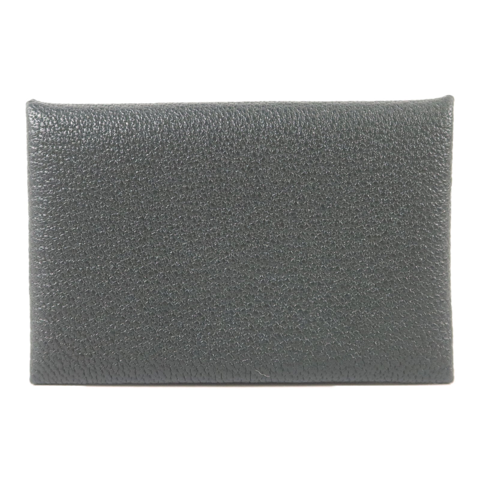 HERMES Chevre皮革Calvi Card Case卡片套Noir/Mauve Sylvestre