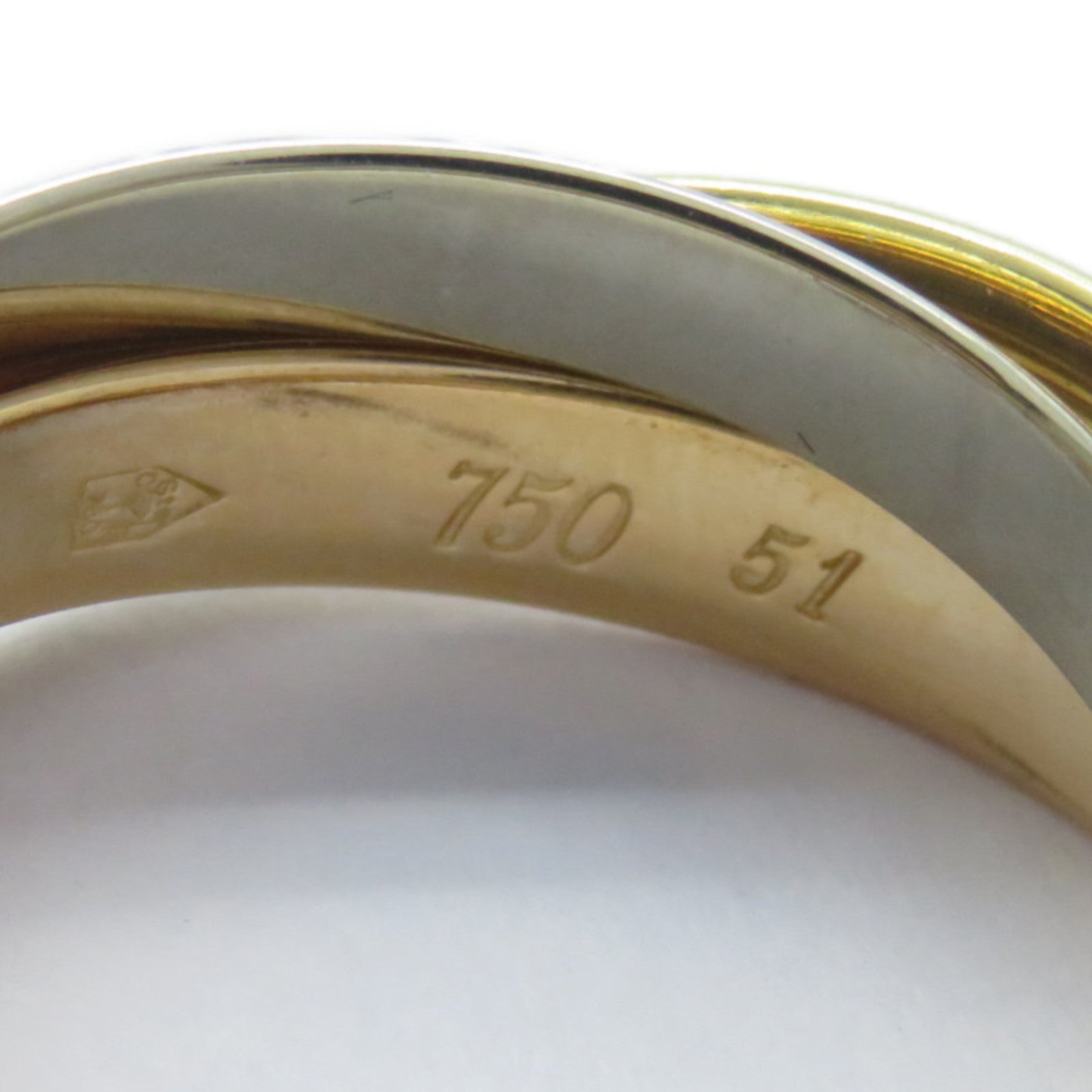 CARTIER 18K黃金/白金/玫瑰金Les Must De Trinity戒指Cartier#51/US#6