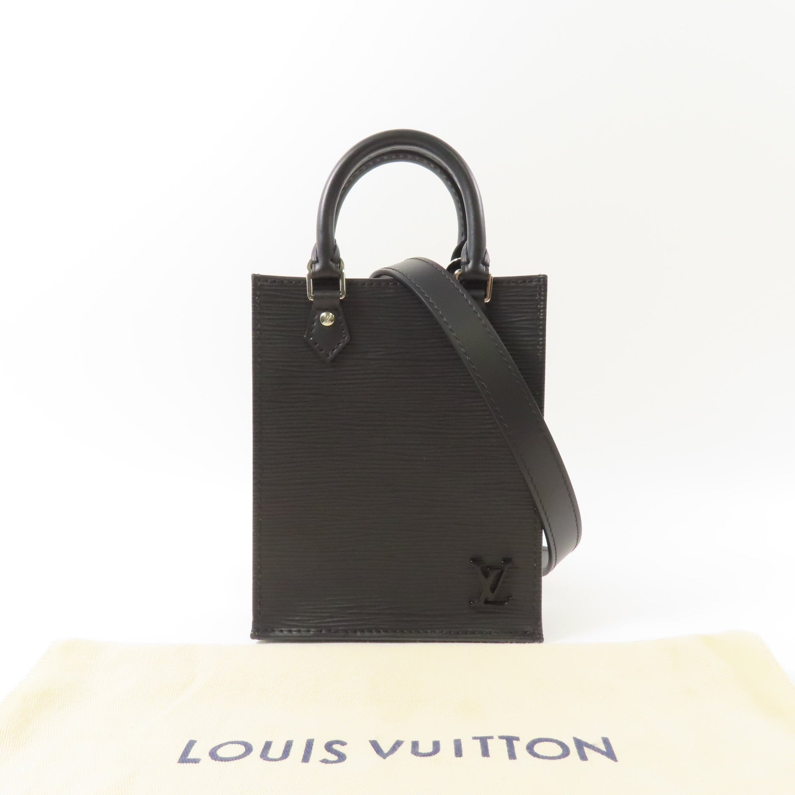 LOUIS VUITTON Epi Petit Sacplat銀扣手挽肩背兩用袋