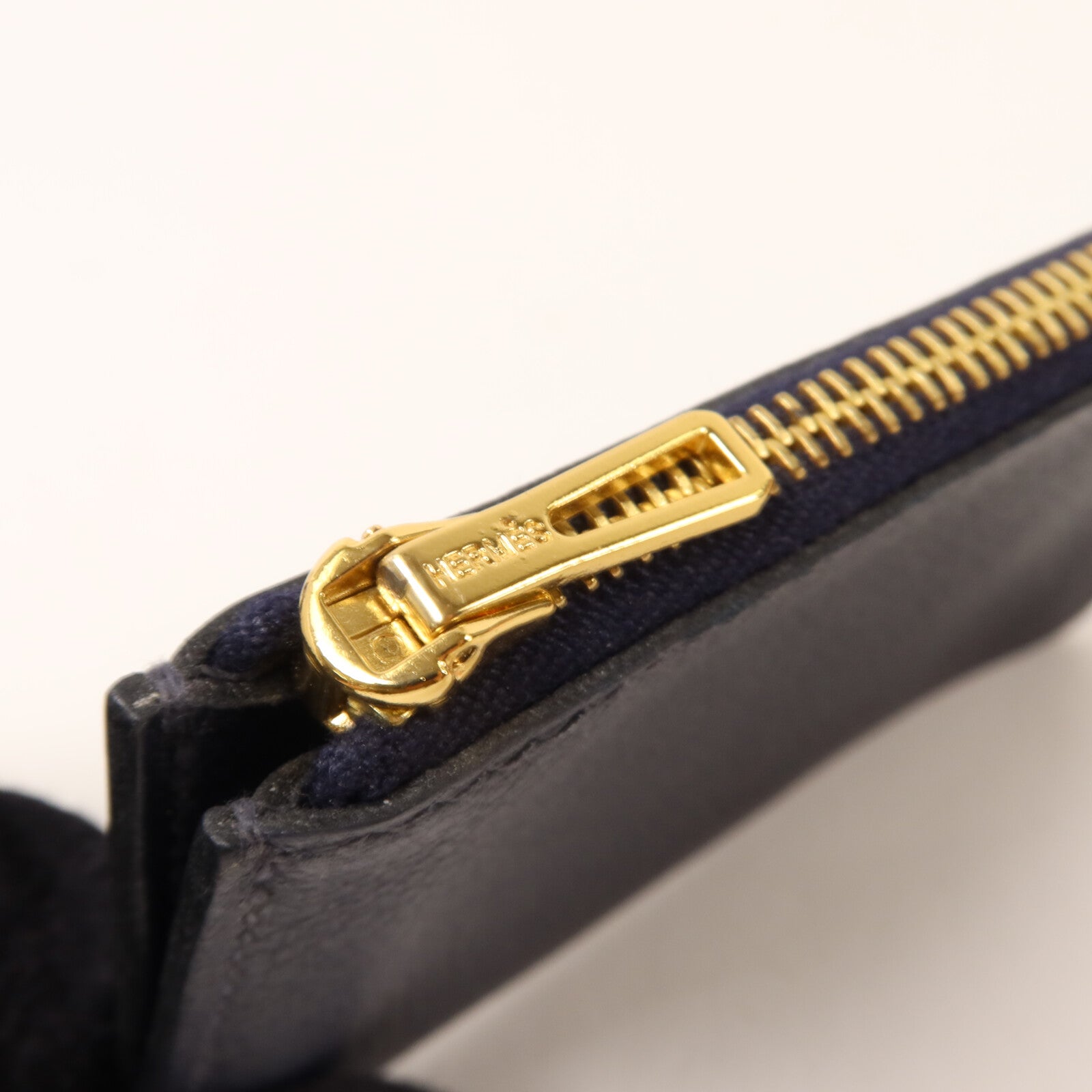 HERMES Evercolor皮革Roulis Slim Wallet錢包Bleu Nuit
