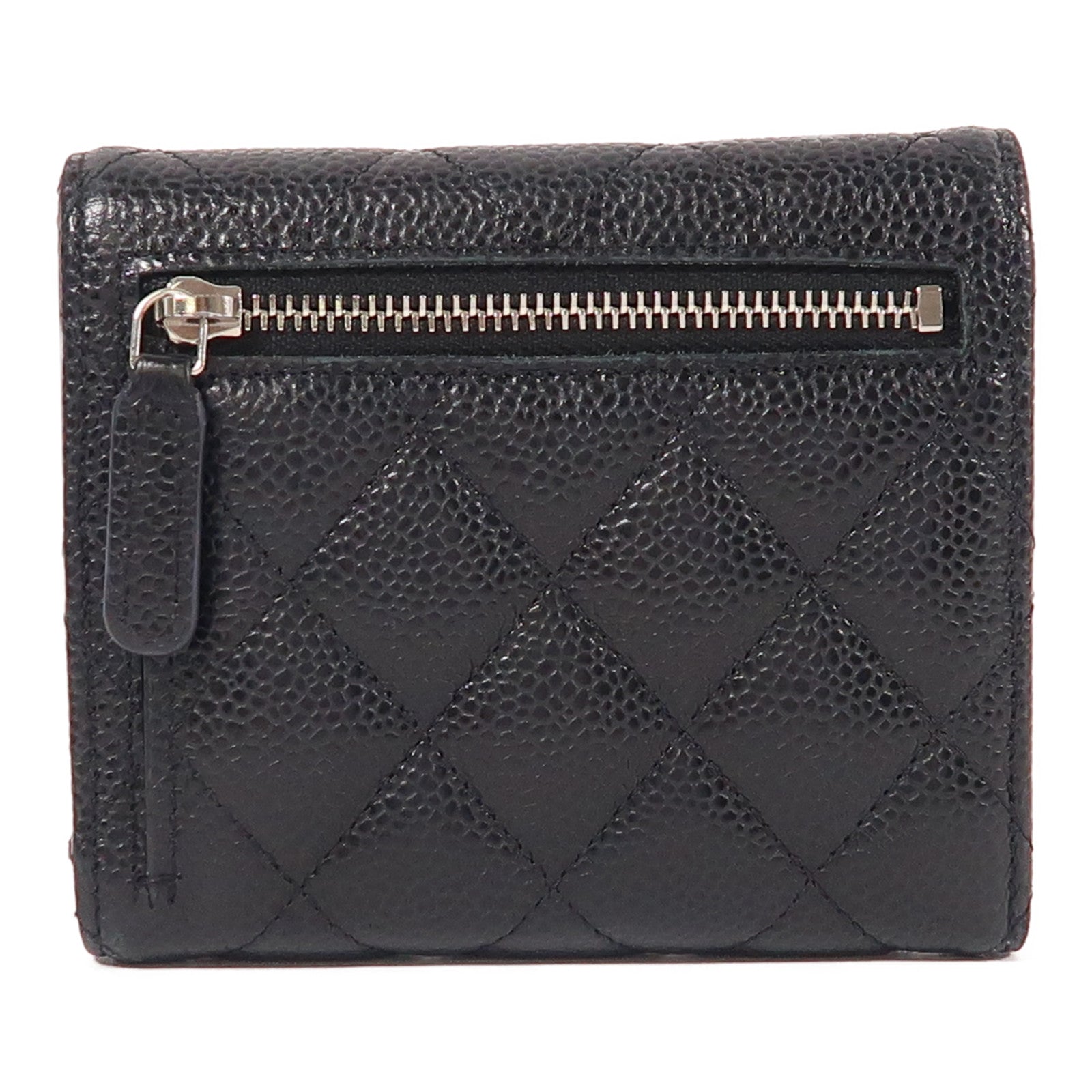 CHANEL 牛皮皮革Wallet銀扣錢包