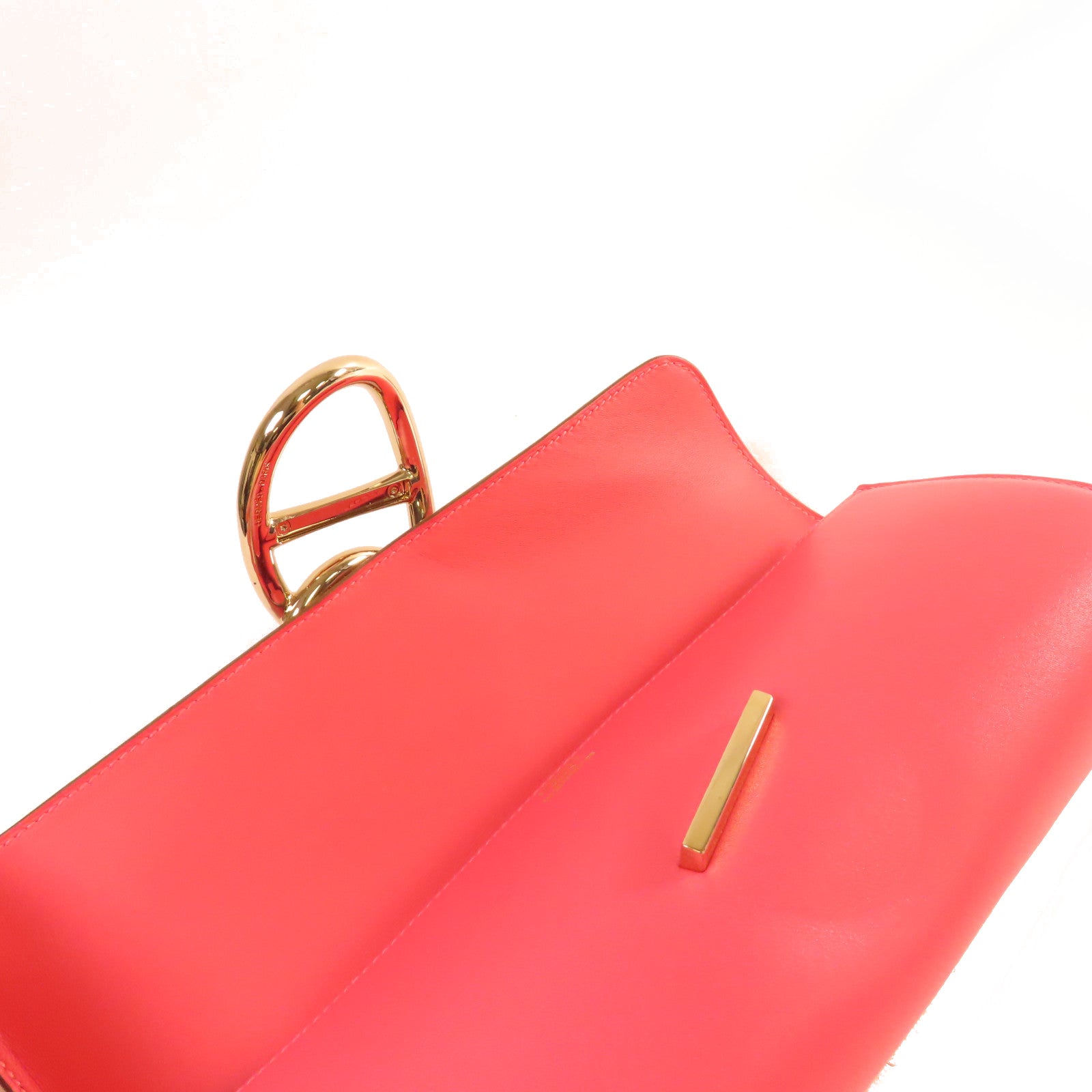 HERMES Swift皮革Egee Clutch Bag金扣手拿包8W Rose Azalee/玫瑰杜鵑粉色