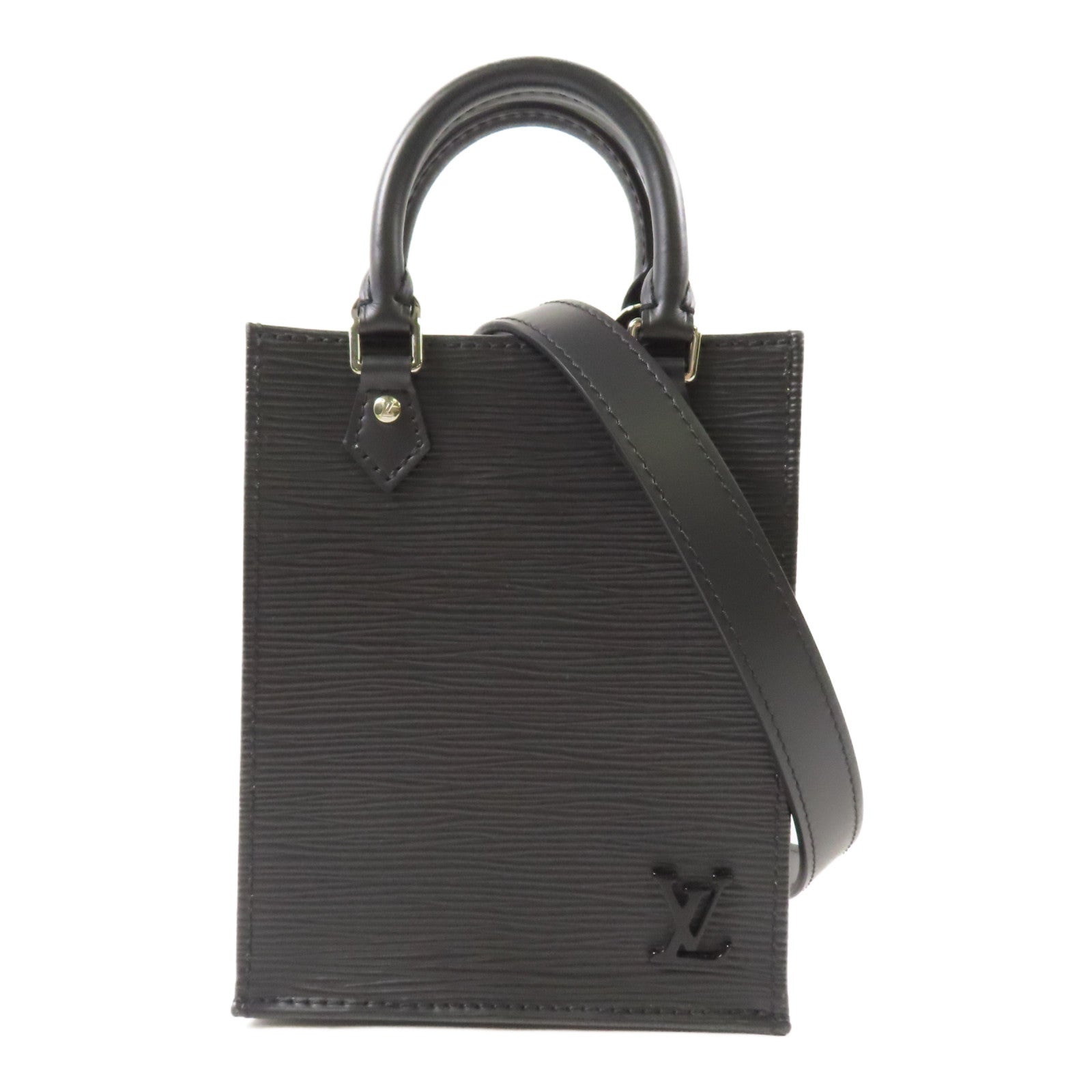 LOUIS VUITTON Epi Petit Sacplat銀扣手挽肩背兩用袋