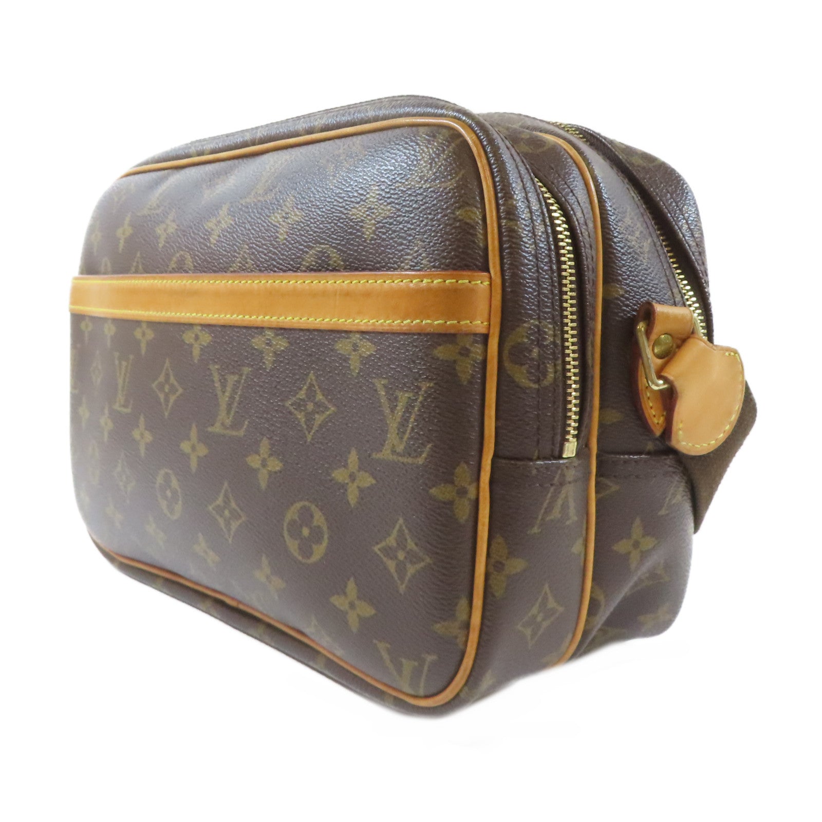 LOUIS VUITTON Monogram Reporter金扣肩背袋啡色