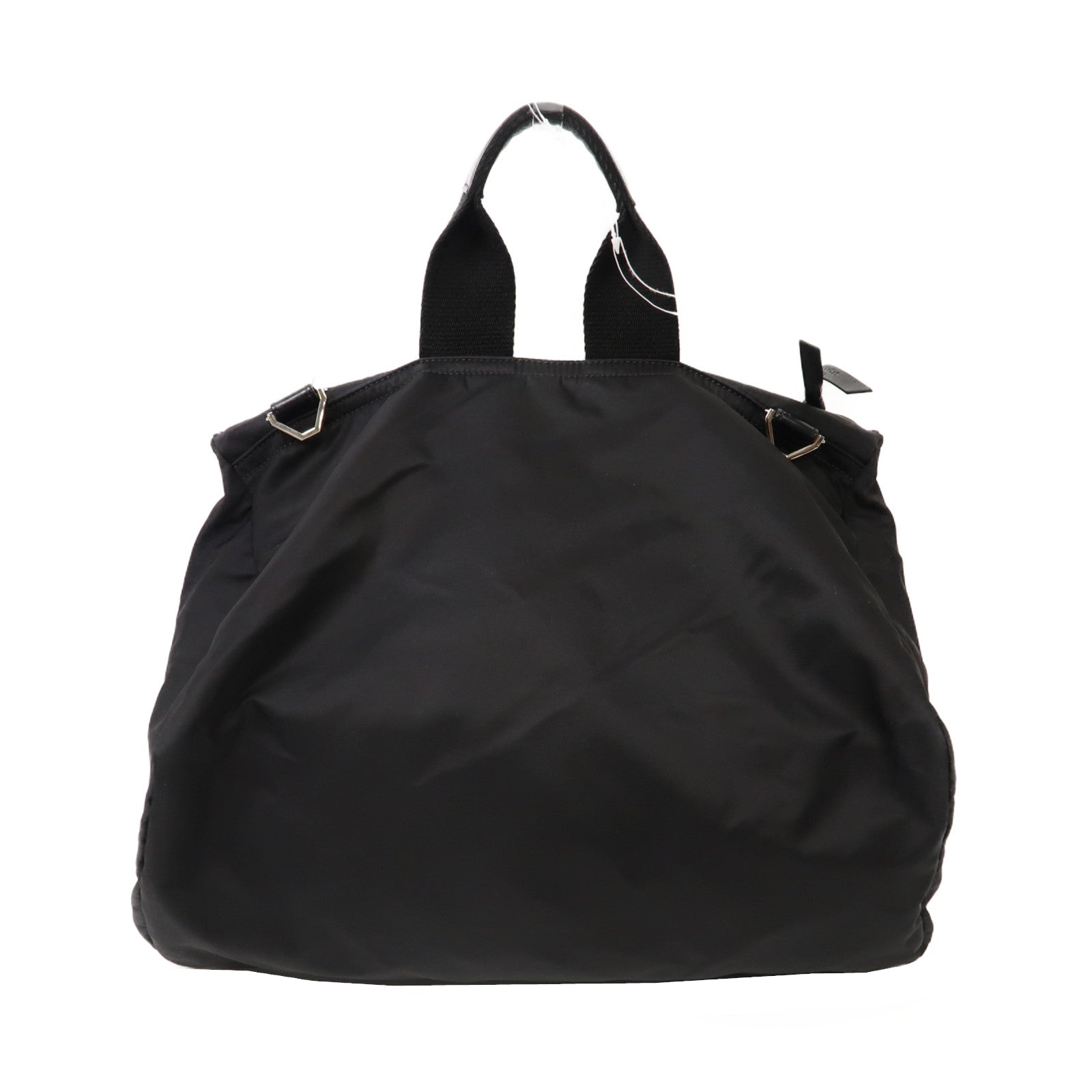 GIVENCHY 尼龍Pandora Messenger Bag銀扣手挽肩背兩用袋黑色
