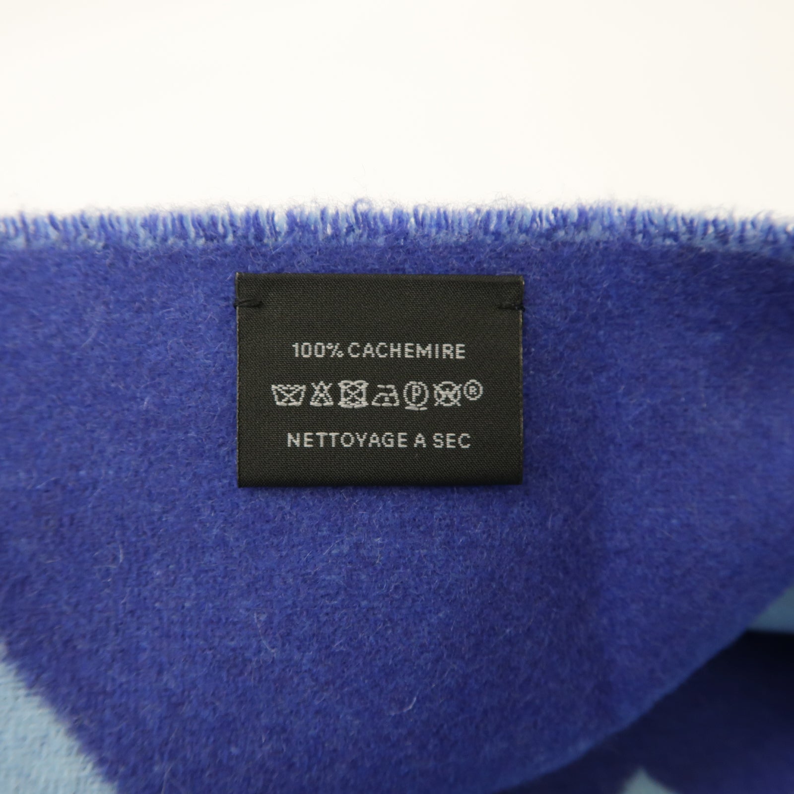 HERMES 【激減優惠】Cashmere Scarf圍巾藍色