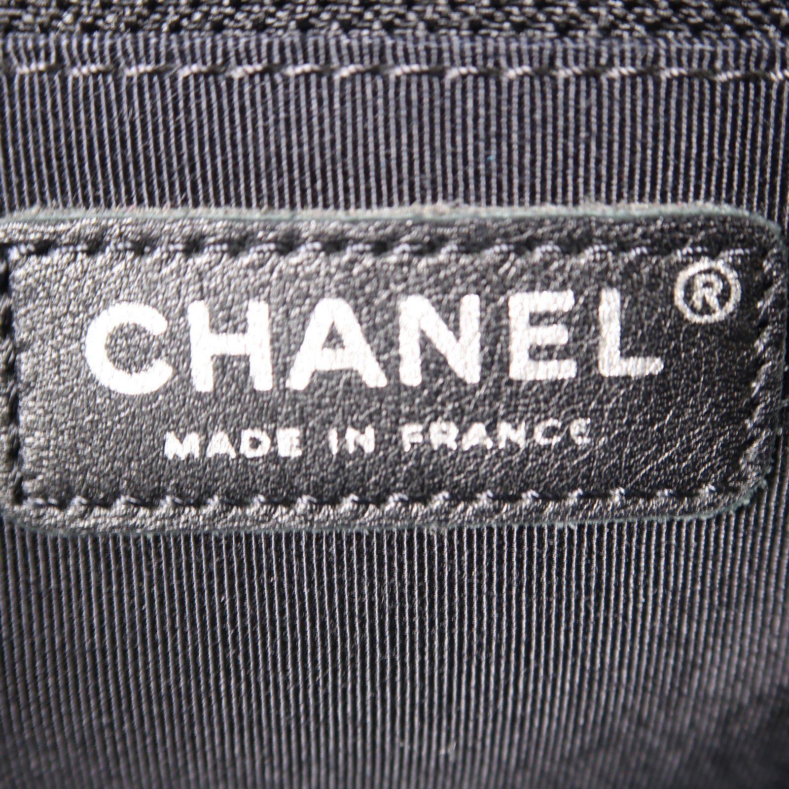CHANEL 牛皮皮革Tote Bag銀扣鏈帶肩背袋黑色