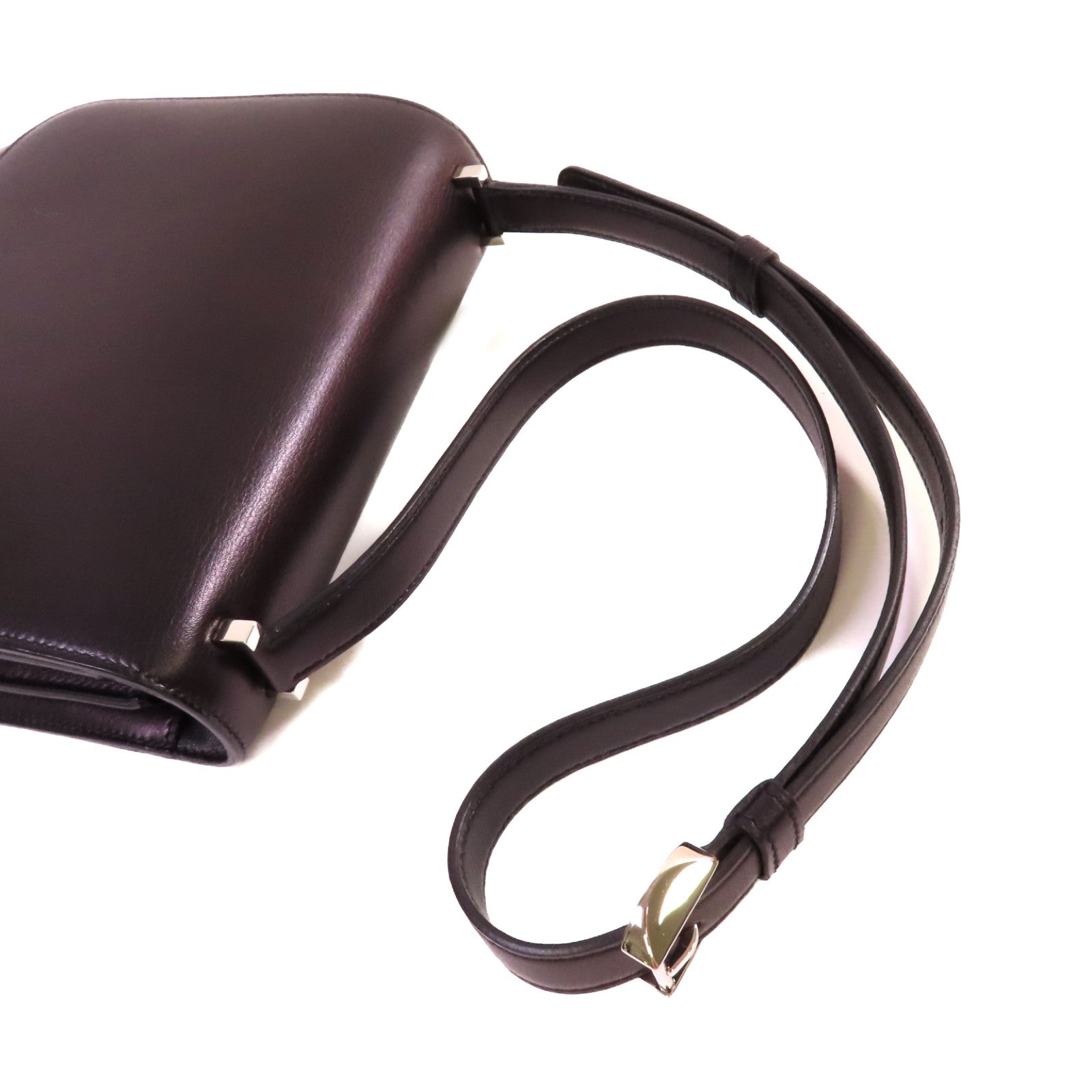 HERMES Evercolor皮革2002 Shoulder Bag銀扣肩背袋Noir黑色