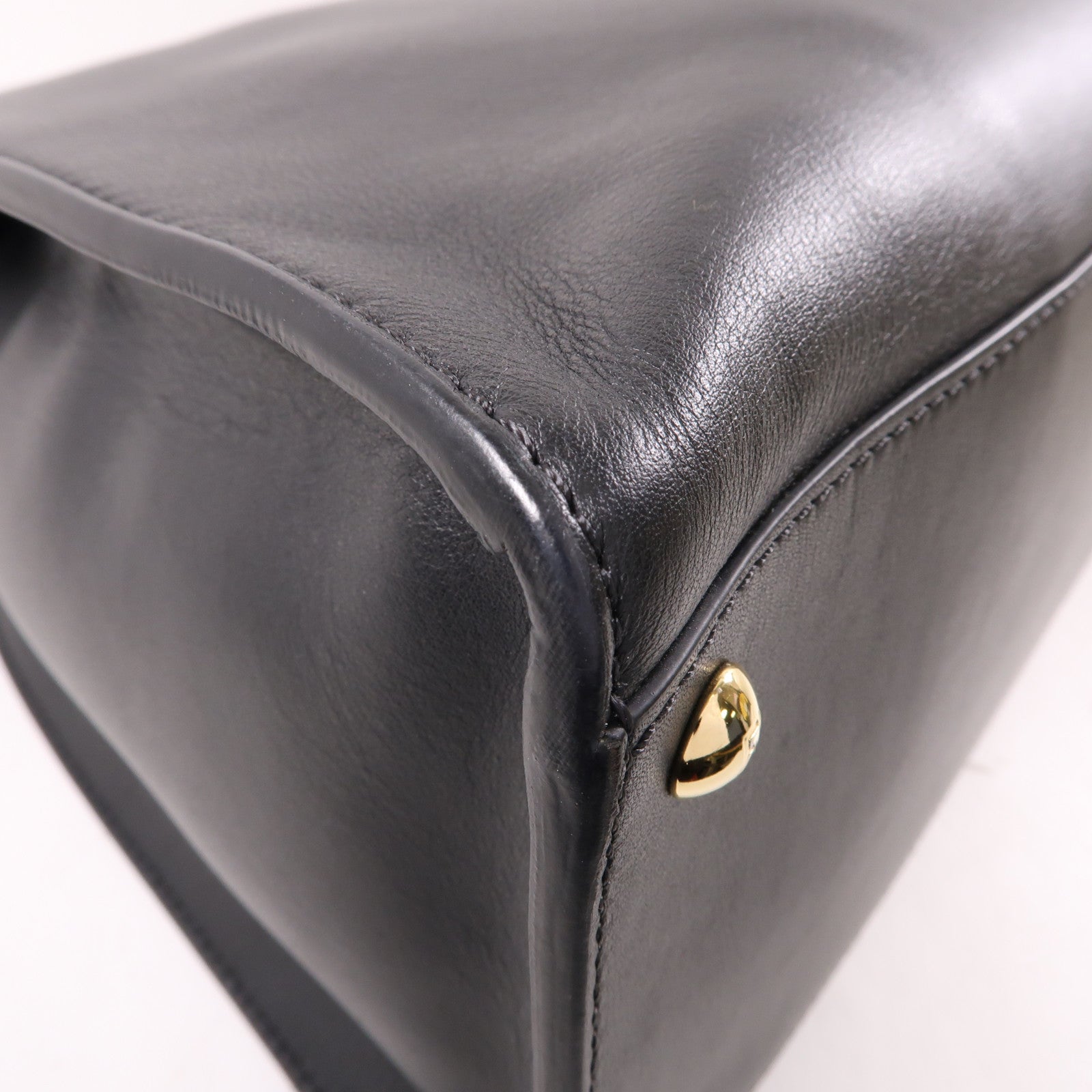 FENDI GHW Peekaboo Shoulder Bag Handbag 8BN304A5E8 Calfskin Leather Black