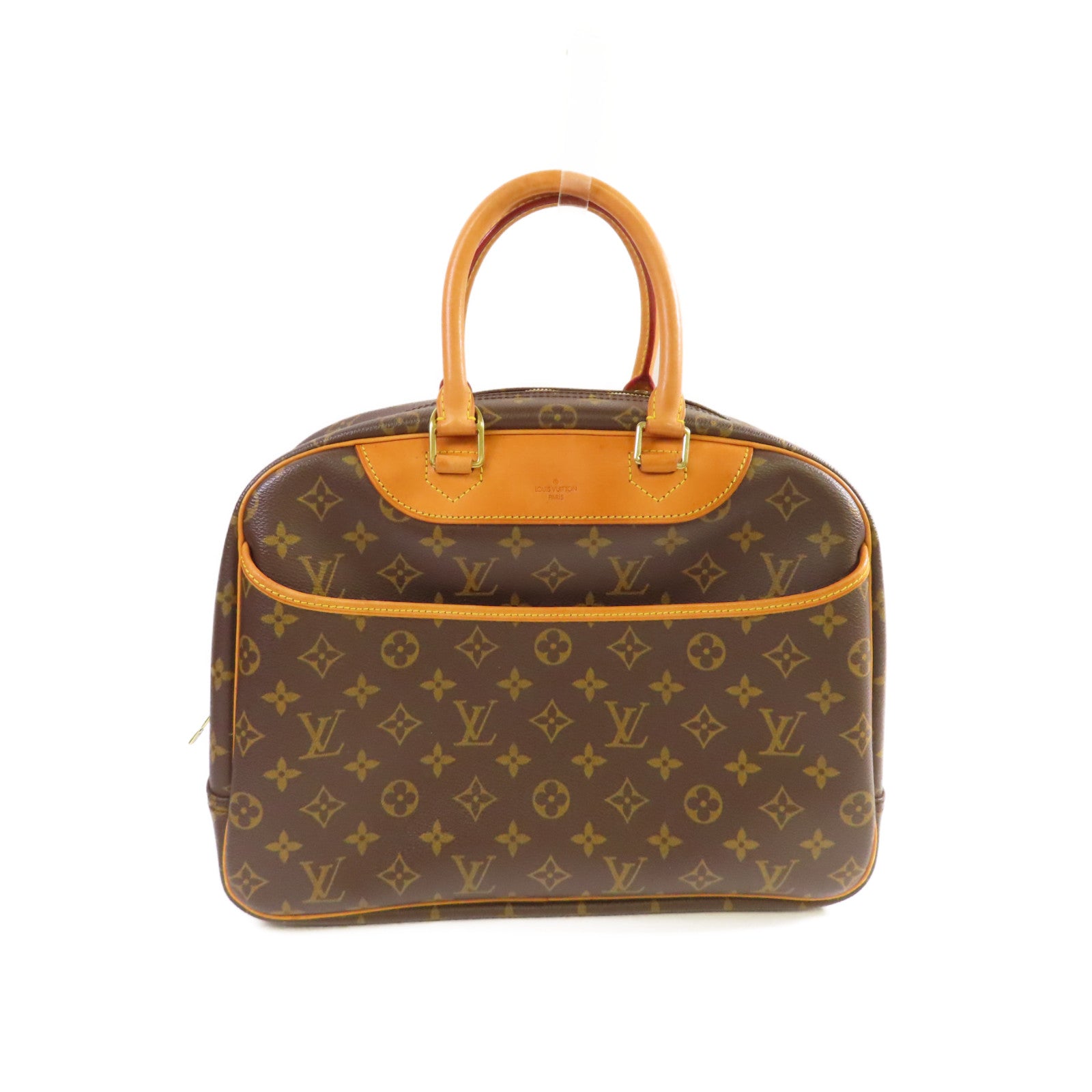 LOUIS VUITTON 【激減優惠】Monogram Deauville GM Handbag金扣手挽袋啡色