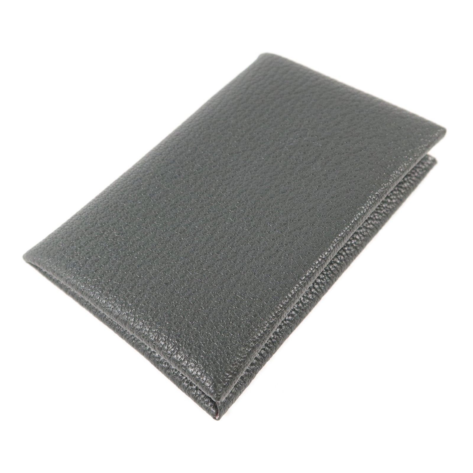 HERMES Chevre皮革Calvi Card Case卡片套Noir/Mauve Sylvestre