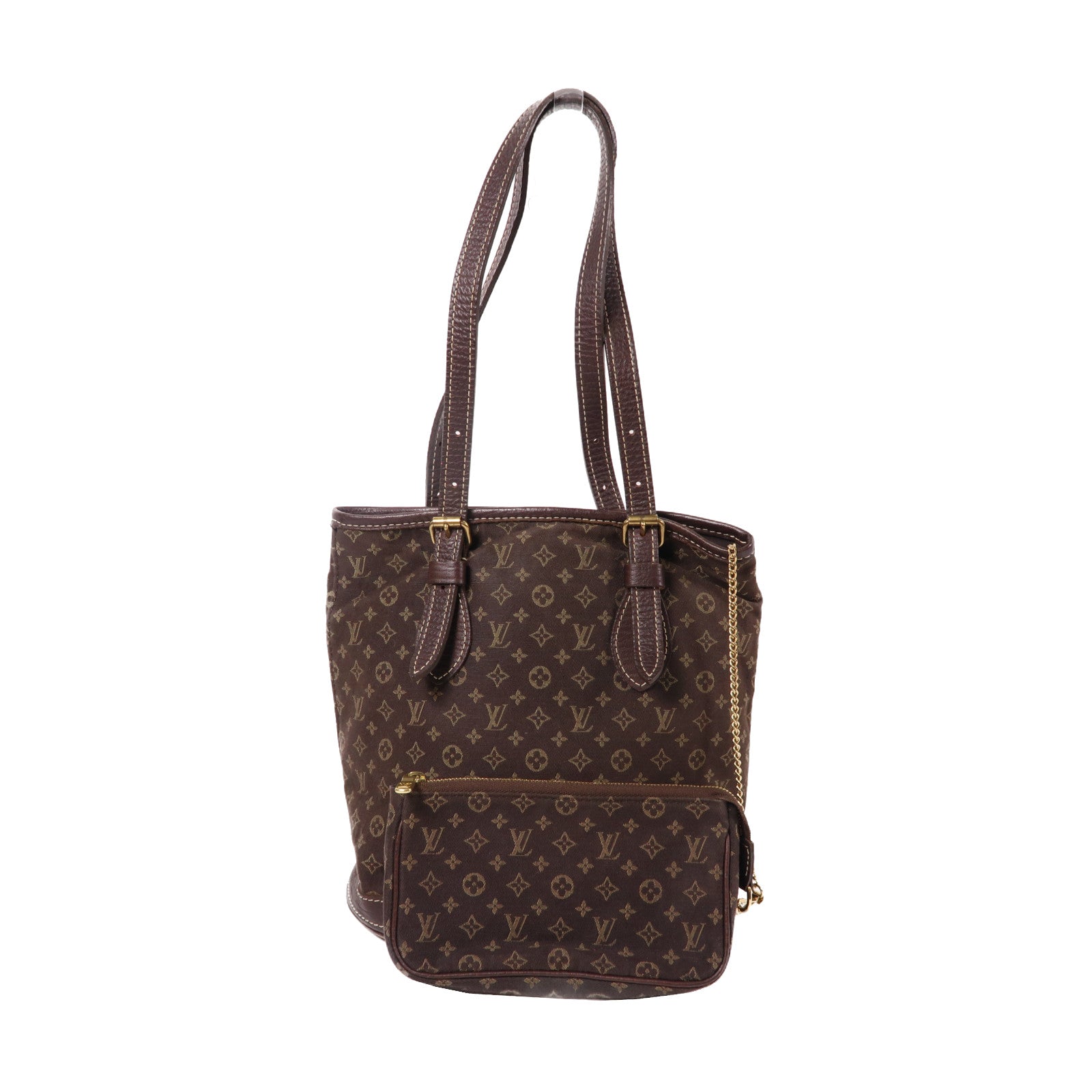 LOUIS VUITTON Monogram Idylle Bucket PM金扣手挽袋啡色