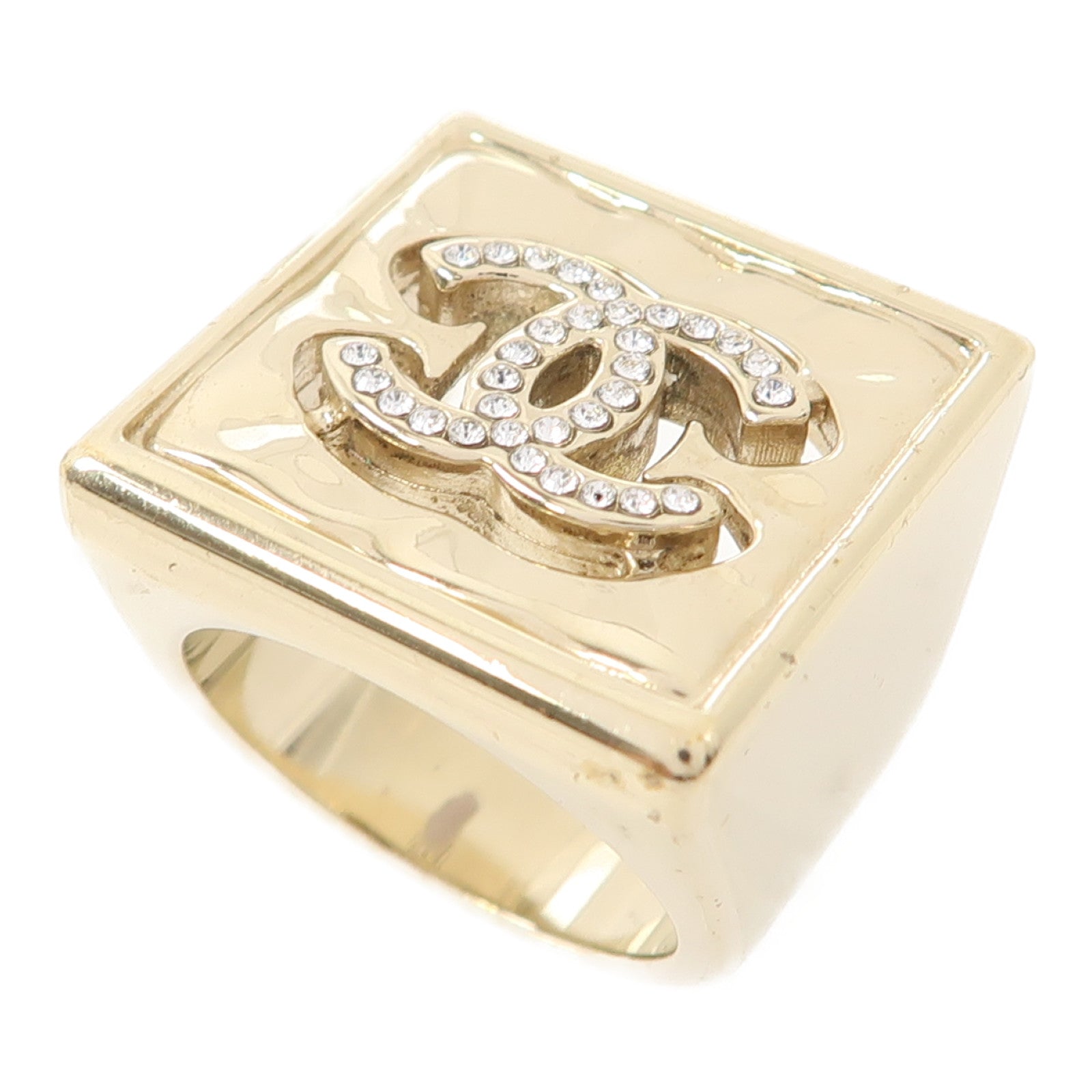 CHANEL 金屬Ring戒指金色US#6