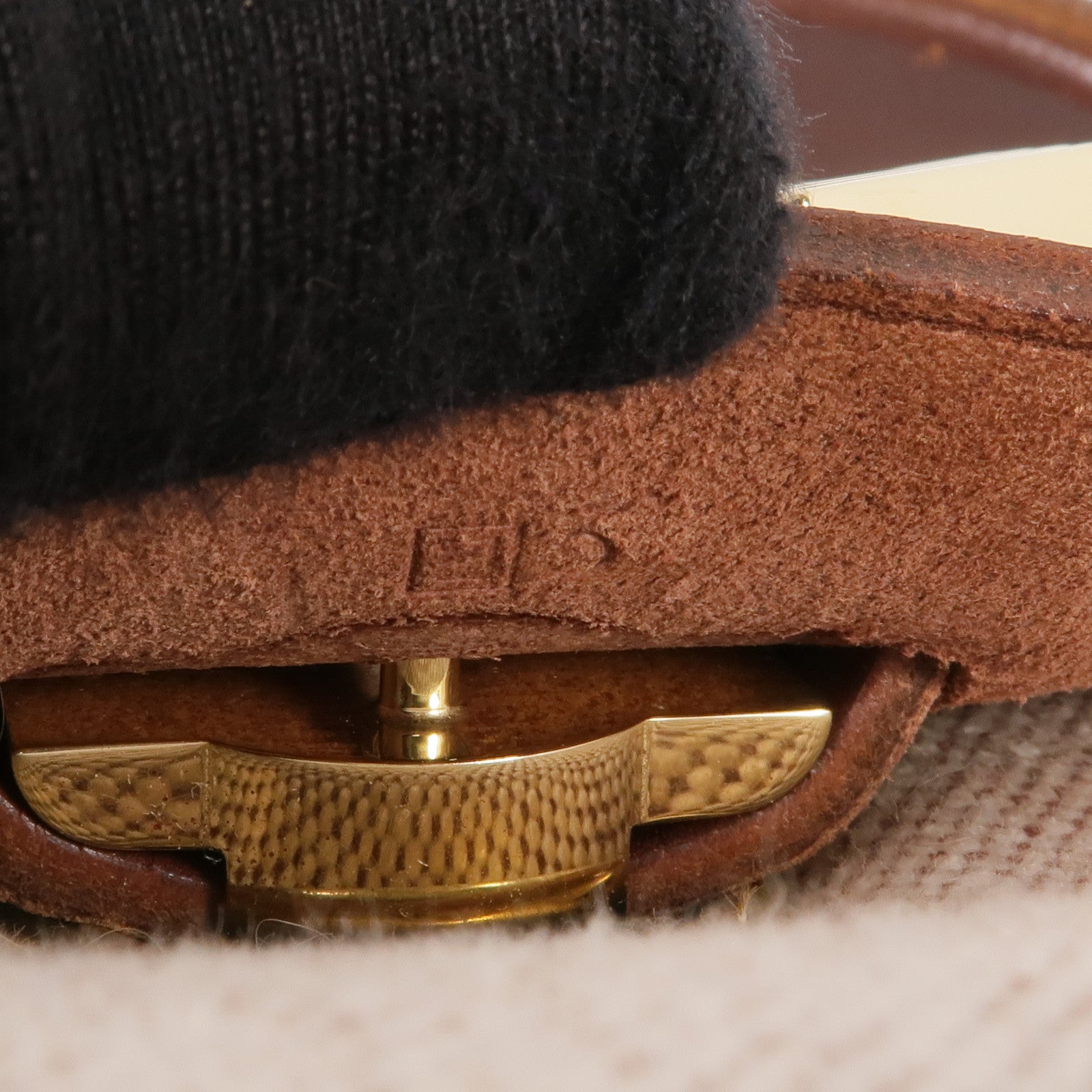 HERMES Toile H帆布/皮革Herbag PM金扣手挽肩背兩用袋