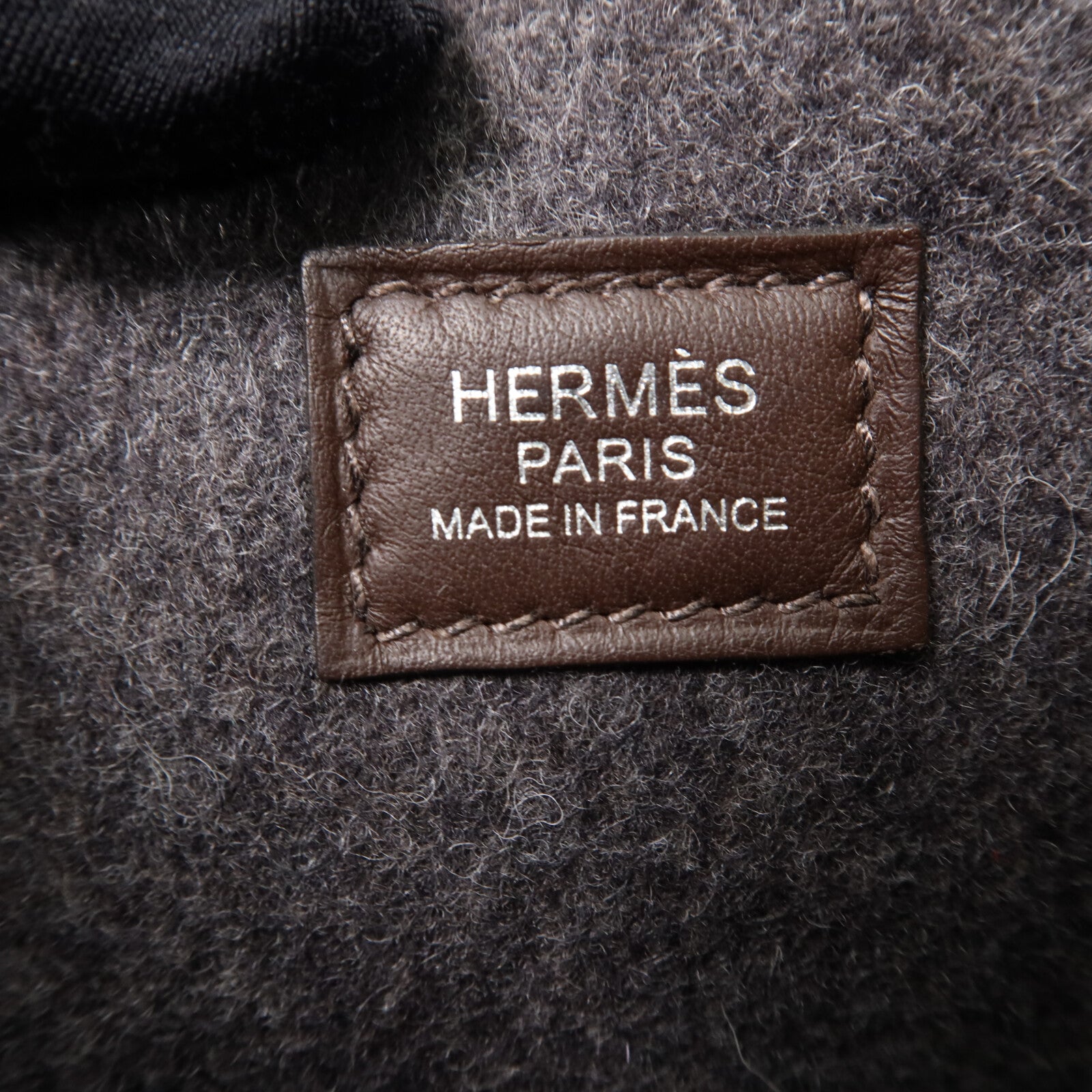 HERMES 羊毛/Swift皮革Evelyne TPM肩背袋Gris Moyen/Havane