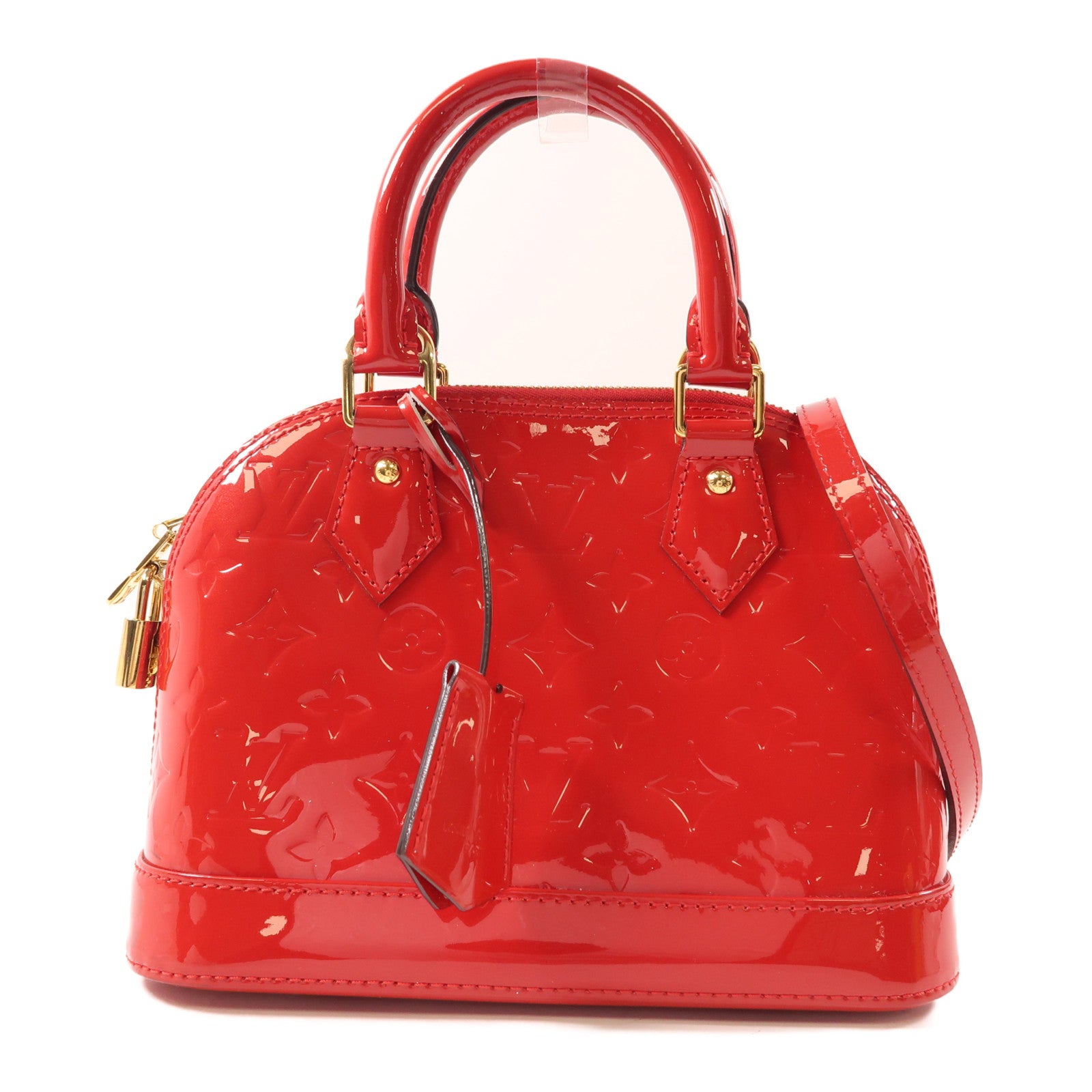 LOUIS VUITTON Vernis Alma BB金扣手挽肩背兩用袋紅色