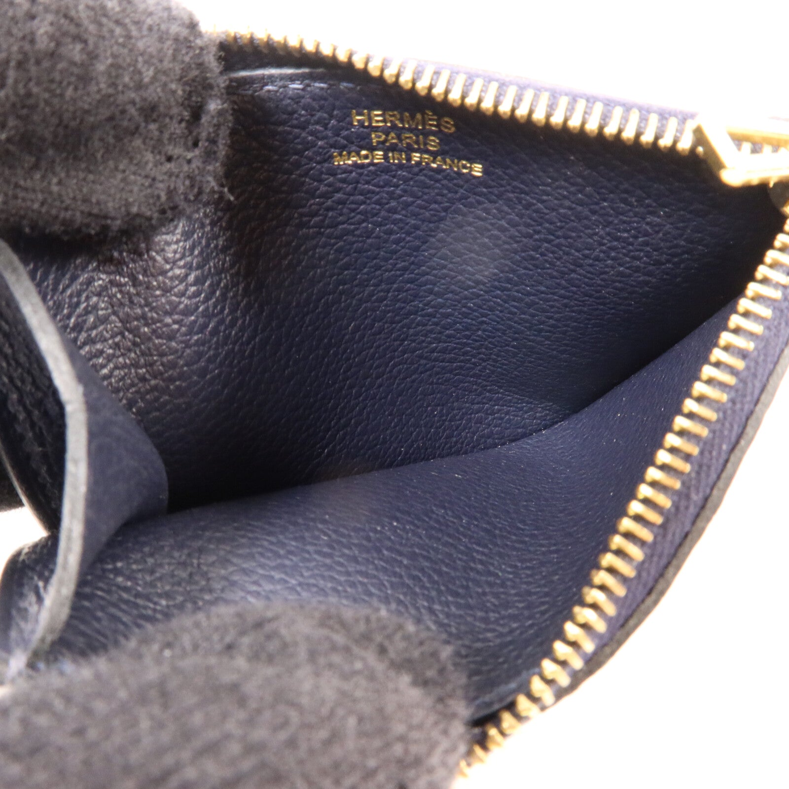 HERMES Evercolor皮革Roulis Slim Wallet錢包Bleu Nuit