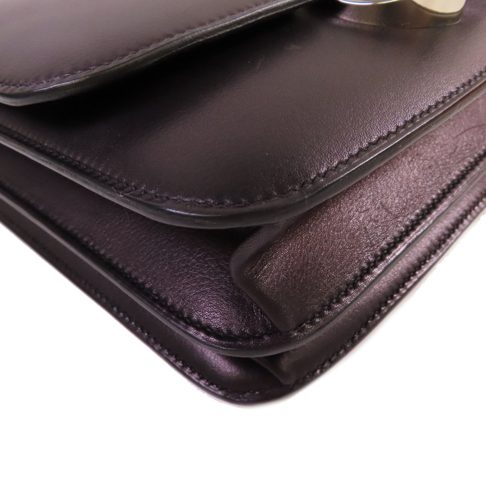HERMES Evercolor皮革2002 Shoulder Bag銀扣肩背袋Noir黑色