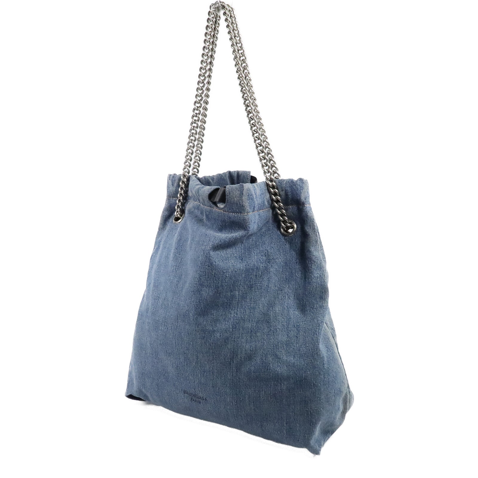 BALENCIAGA 牛仔布Crush M Tote鏈帶肩背袋