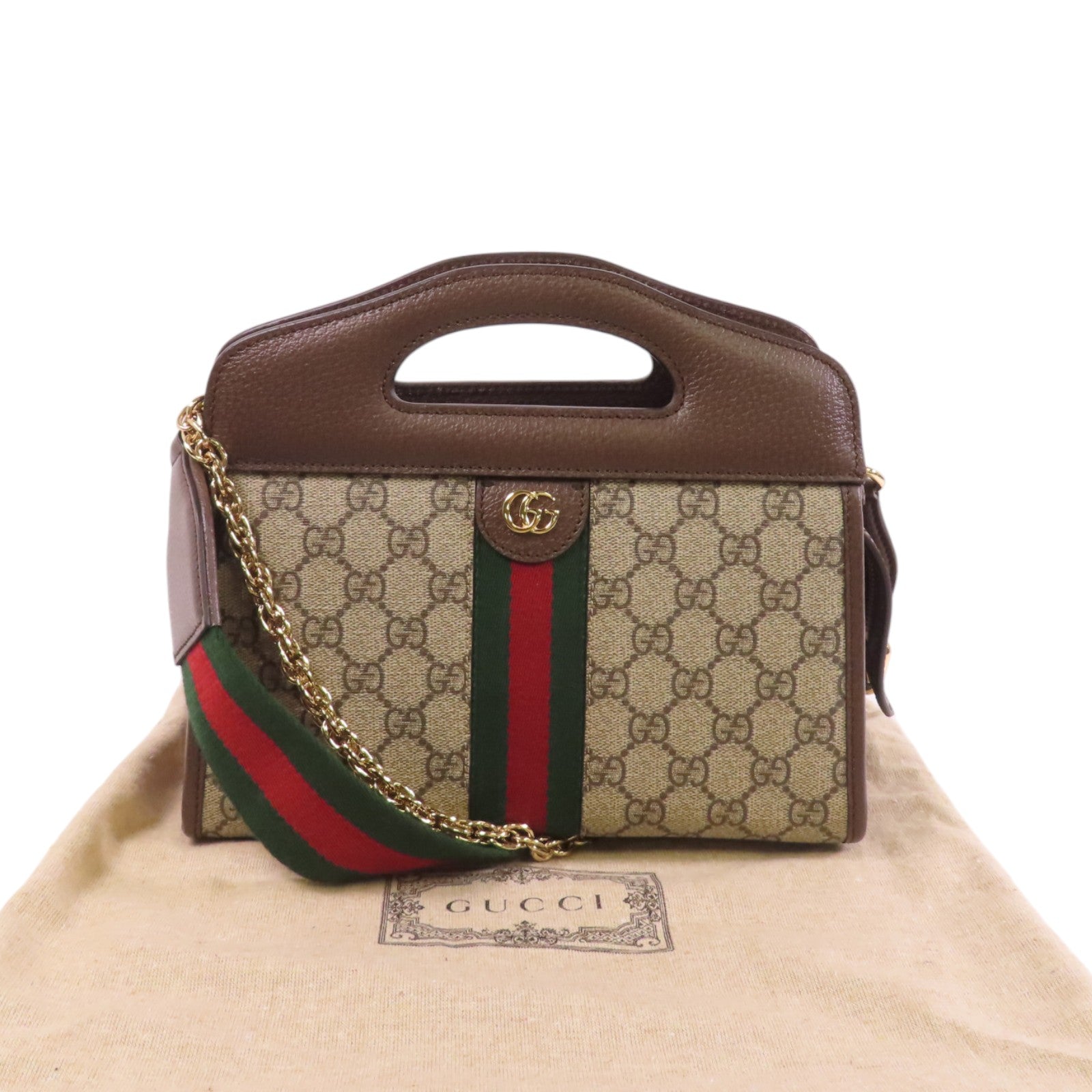 GUCCI 塗層帆布Ophidia金扣手挽肩背兩用袋