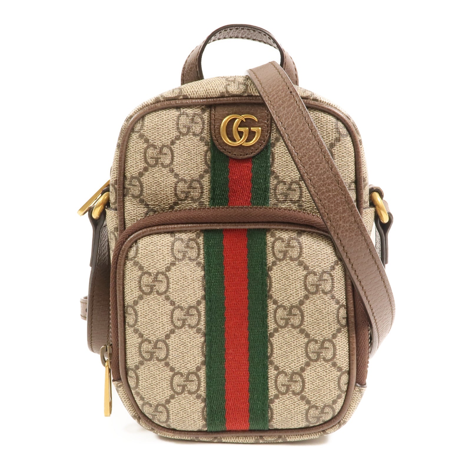 GUCCI 塗層帆布Ophidia MiniBag金扣手挽肩背兩用袋