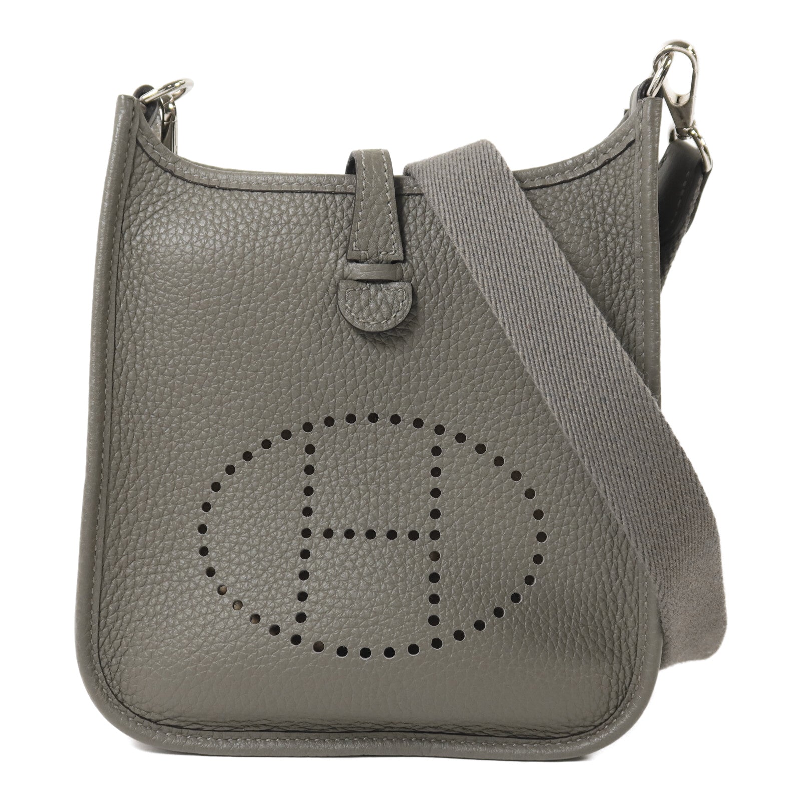 HERMES Clemence皮革Evelyne TPM肩背袋Gris Meyer