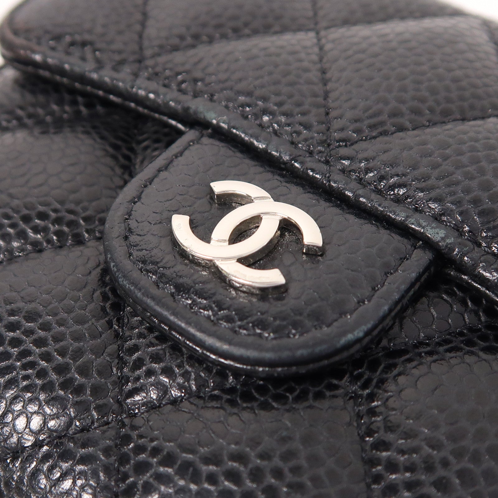 CHANEL 牛皮皮革Wallet銀扣錢包