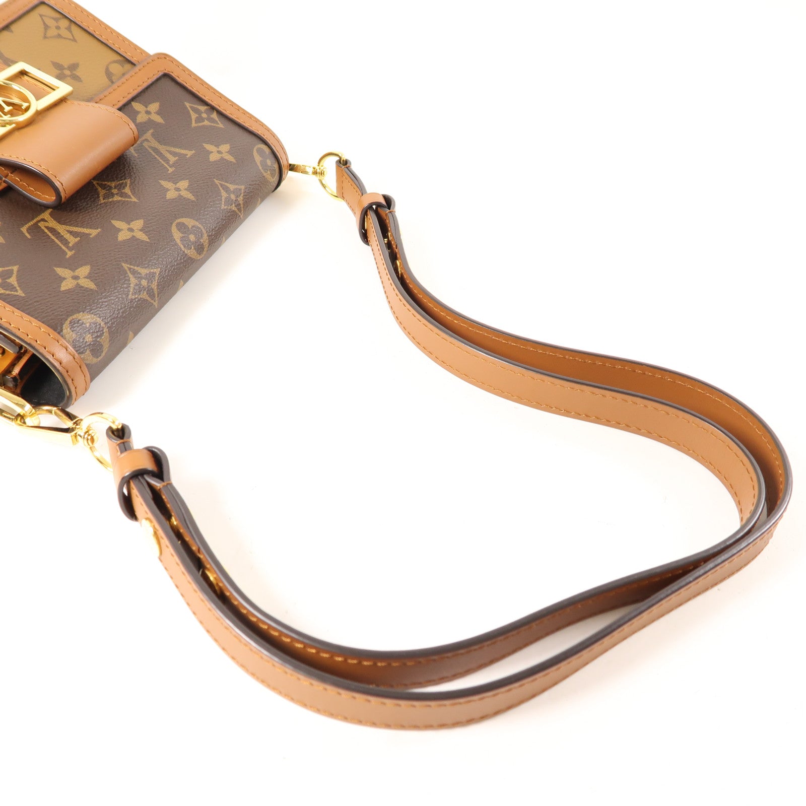 LOUIS VUITTON Monogrqam Reverse Mini Dauphine手挽肩背兩用袋棕色