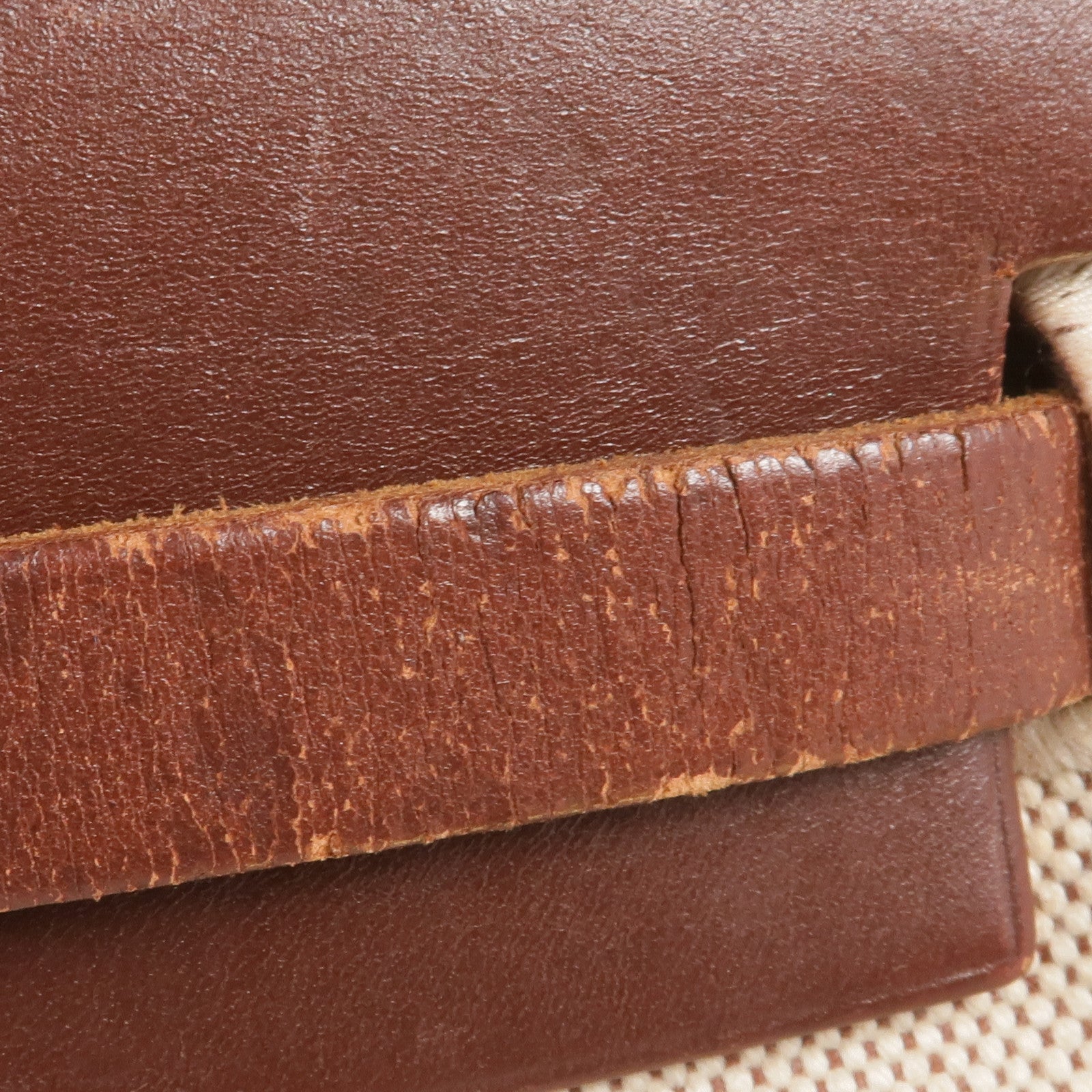 HERMES Toile H帆布/皮革Herbag PM金扣手挽肩背兩用袋