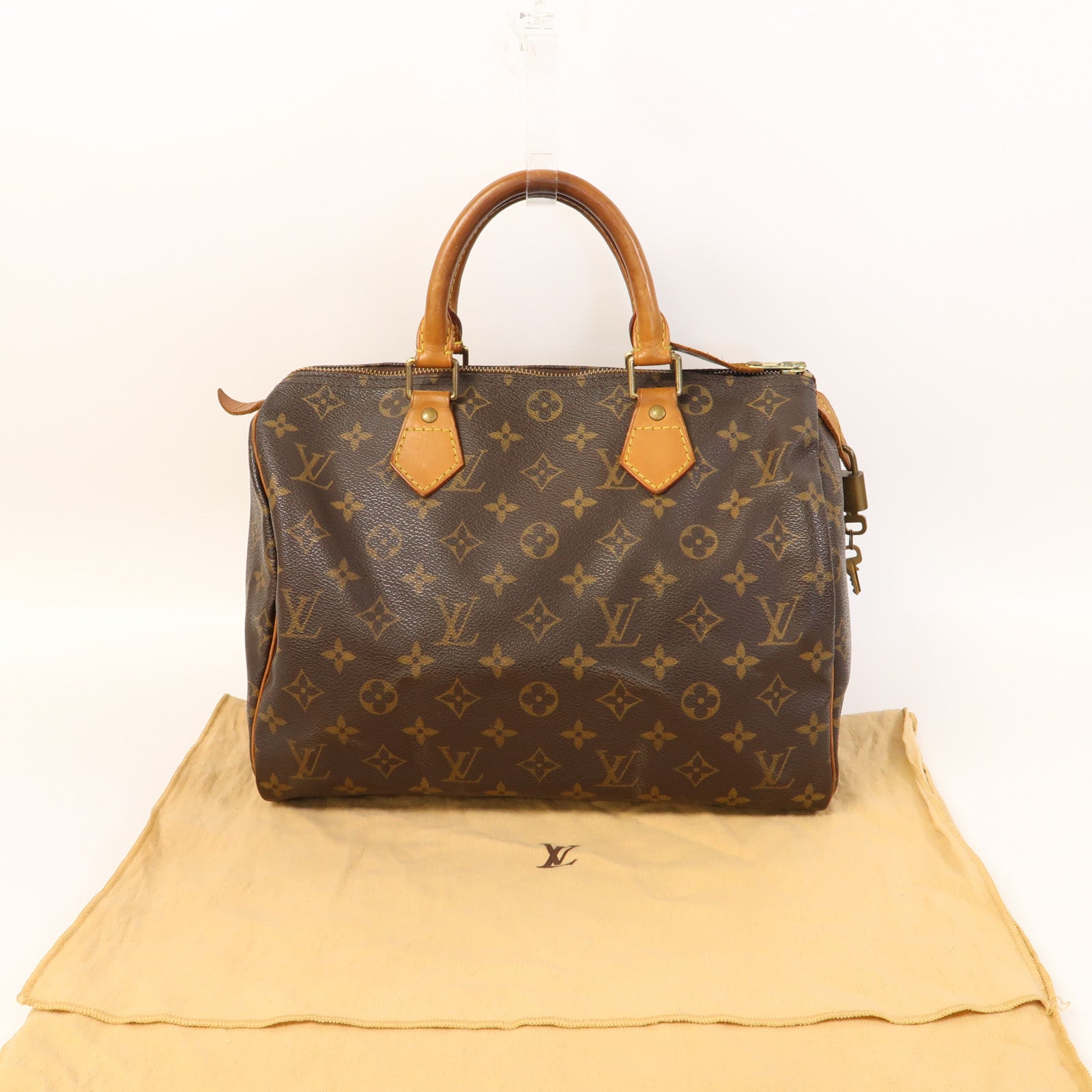 LOUIS VUITTON 【激減優惠】Monogram Speedy 30金扣手挽袋啡色
