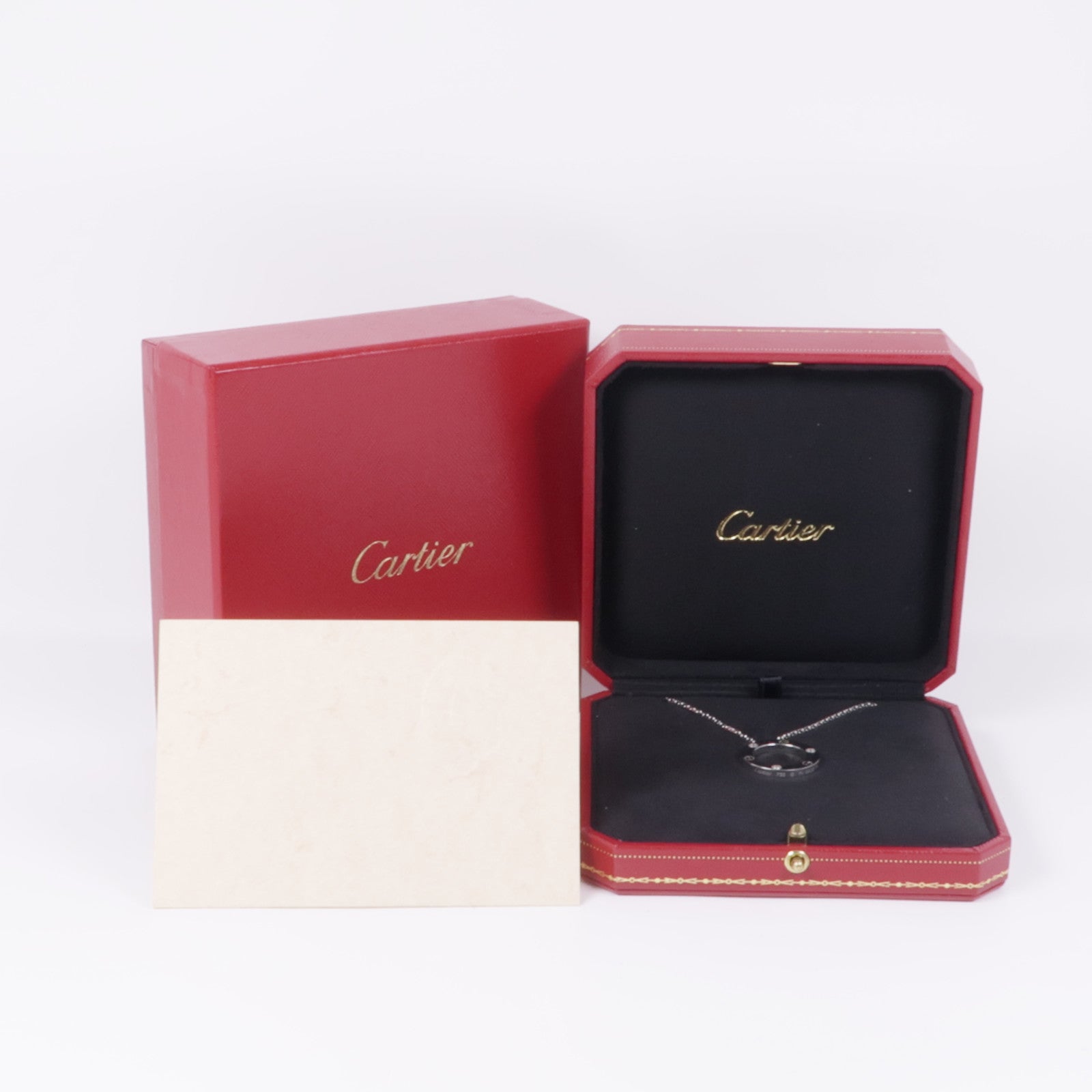 CARTIER Love Diamond Necklace 18K White Gold B7014600
