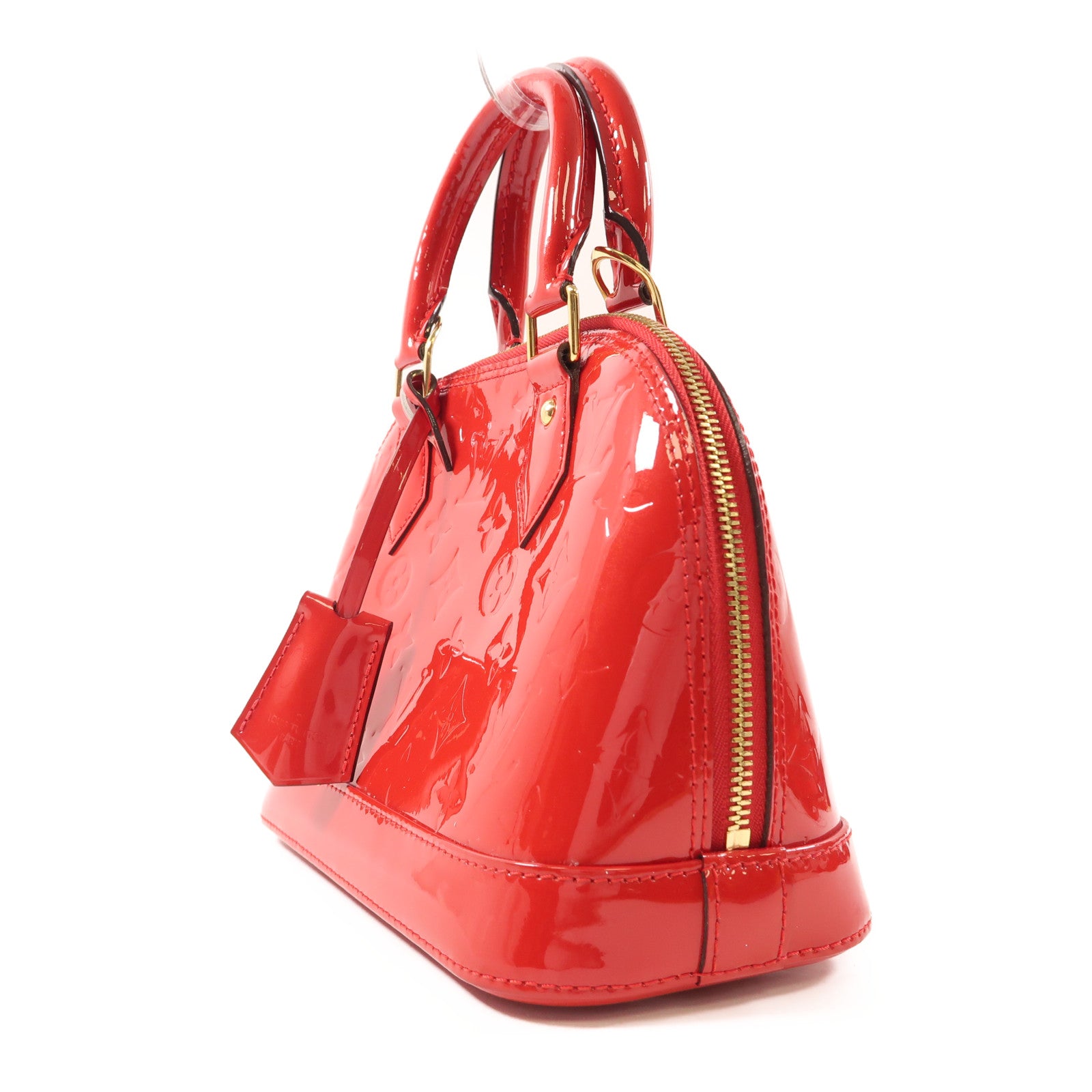 LOUIS VUITTON Vernis Alma BB金扣手挽肩背兩用袋紅色