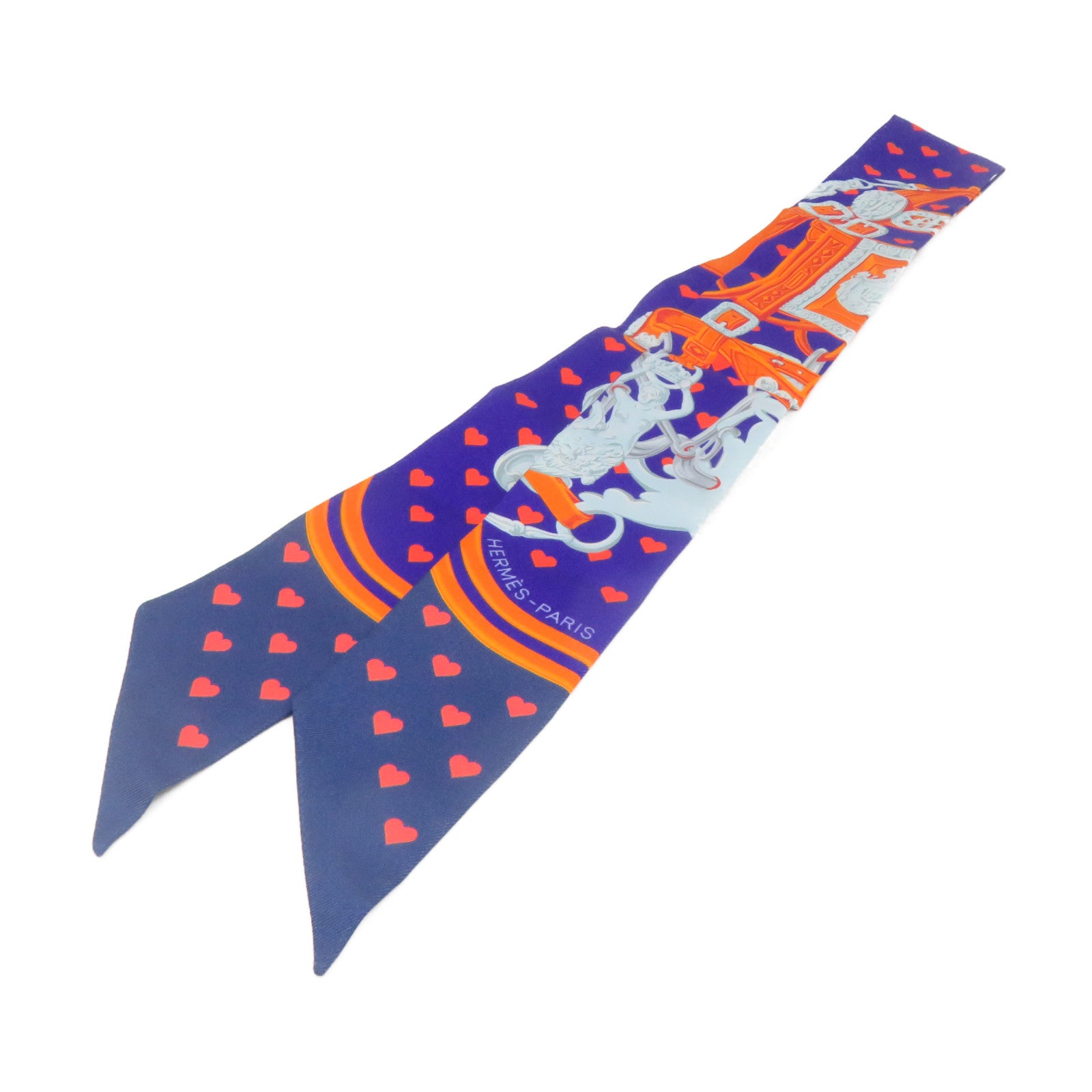 HERMES 【激減優惠】絲質Twilly Scarf絲巾橙色/紫色/彩色