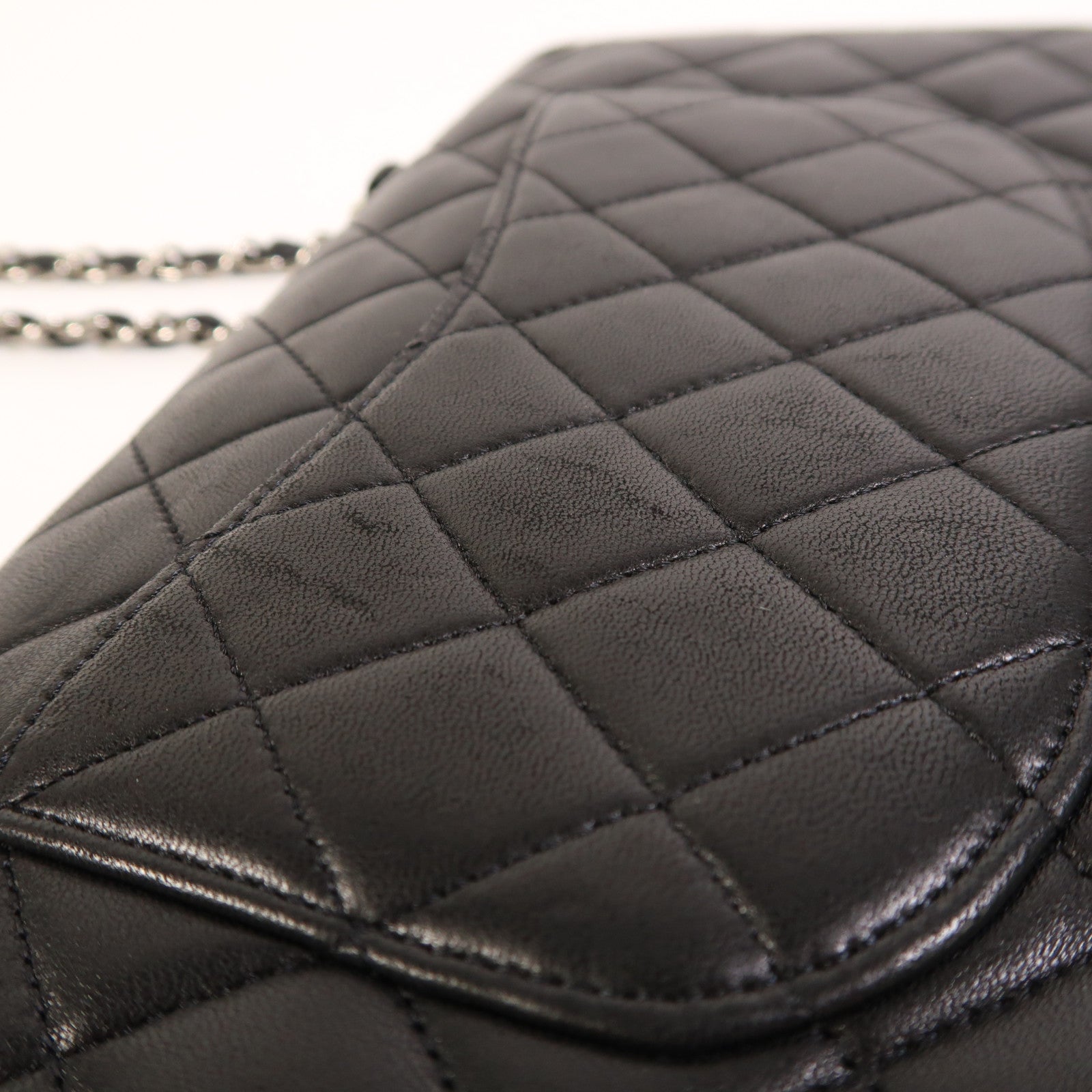 CHANEL 羊皮皮革Classic 25銀扣鏈帶肩背袋