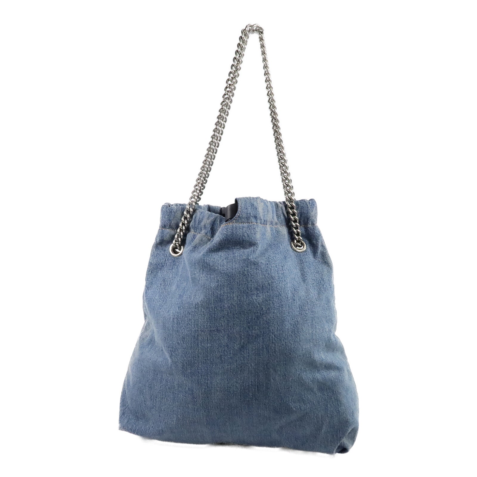 BALENCIAGA 牛仔布Crush M Tote鏈帶肩背袋