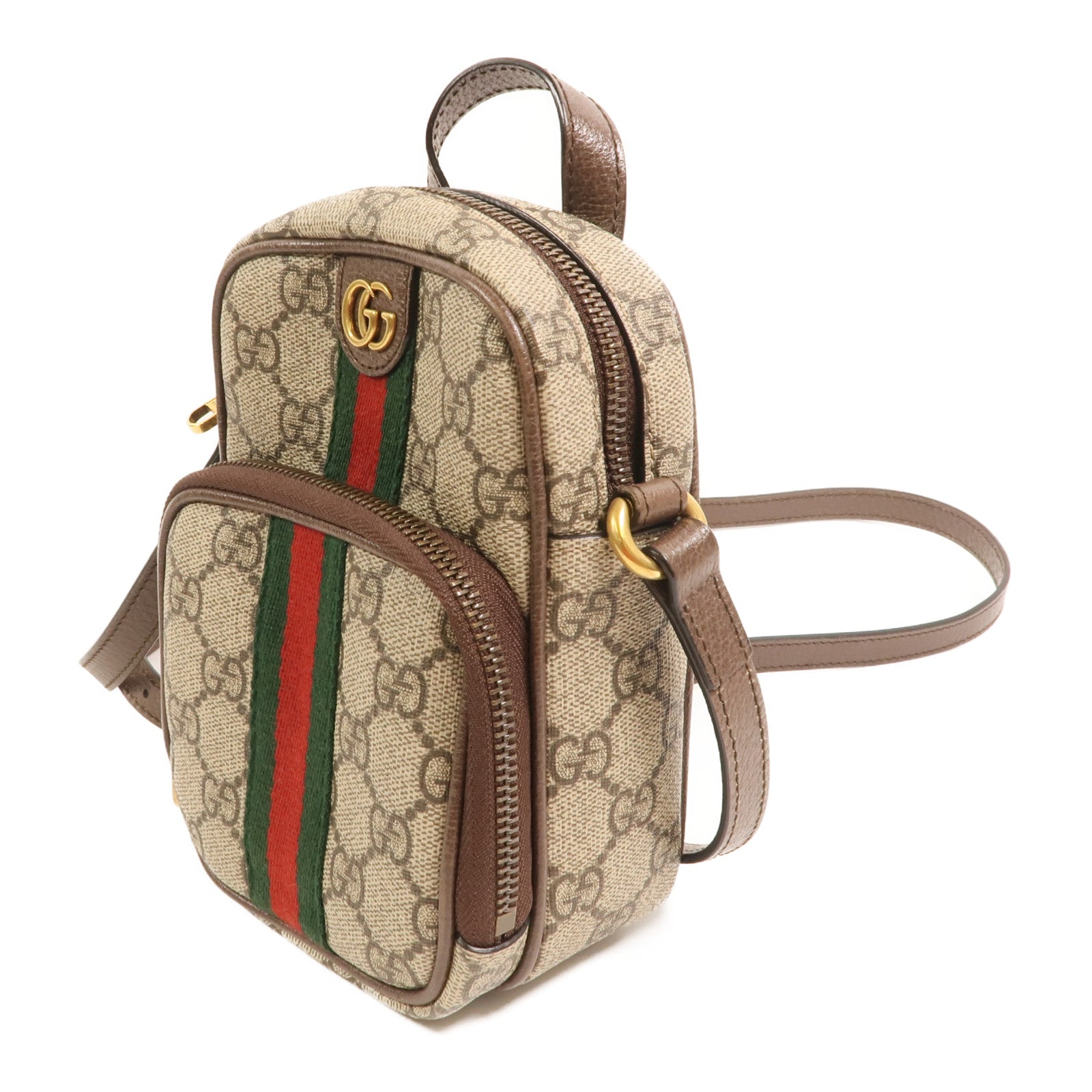 GUCCI 塗層帆布Ophidia MiniBag金扣手挽肩背兩用袋