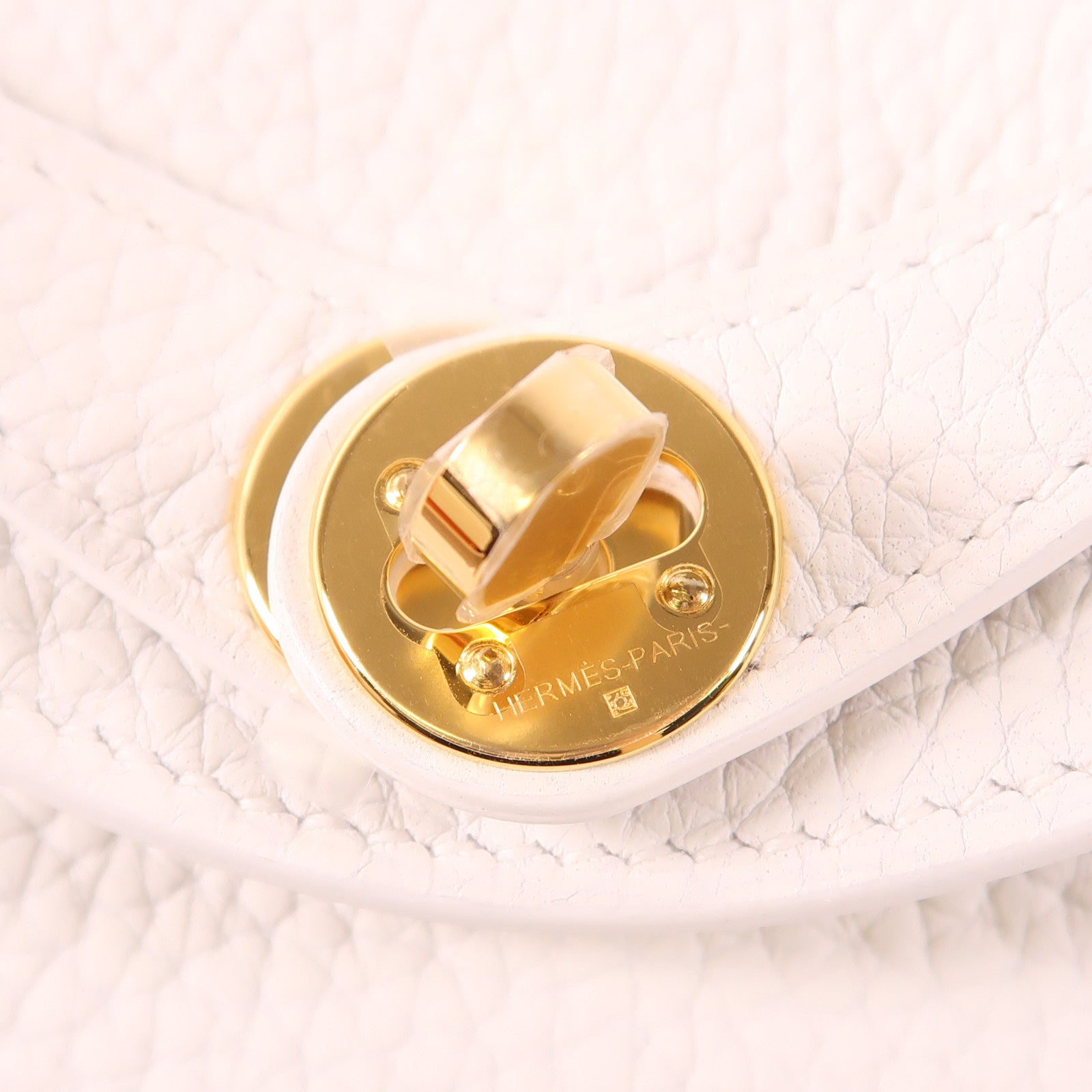 HERMES 【激減優惠】Clemence皮革Mini Lindy金扣手挽肩背兩用袋New White