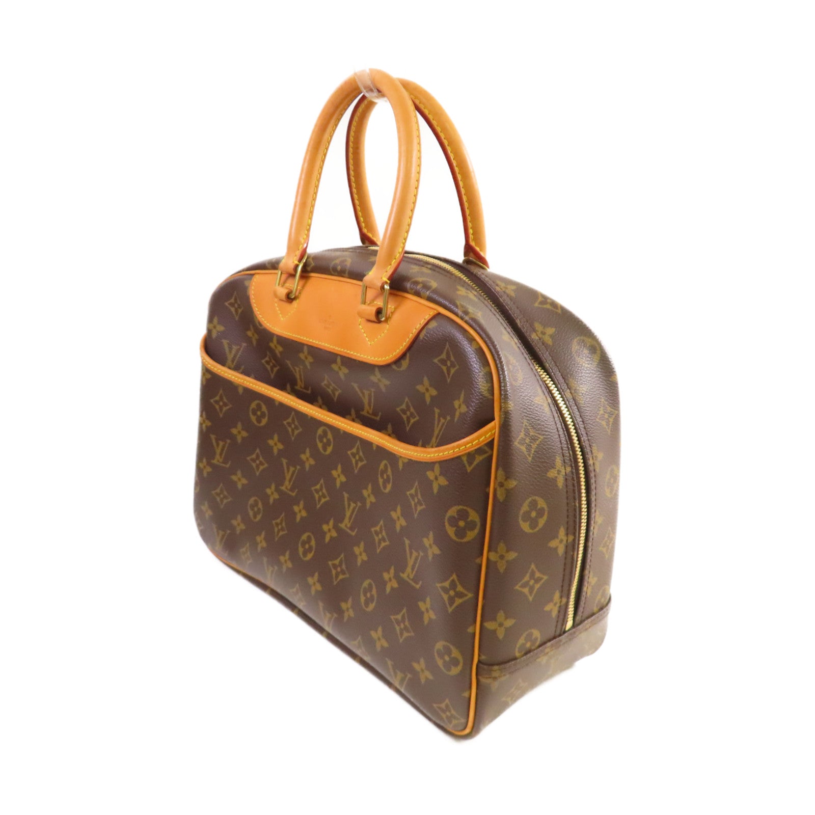 LOUIS VUITTON 【激減優惠】Monogram Deauville GM Handbag金扣手挽袋啡色